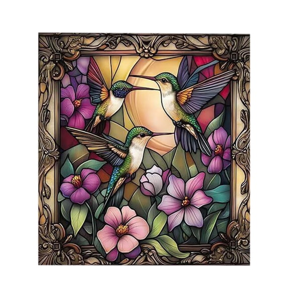 Dishwasher Magnet Cover, Hummingbird Flower Decorative Refrigerator Magnet, 23 x 26 Inch Trimmable Dishwasher Front Panel Cover for Home Kitchen Laundry Decorations, Easy Clean