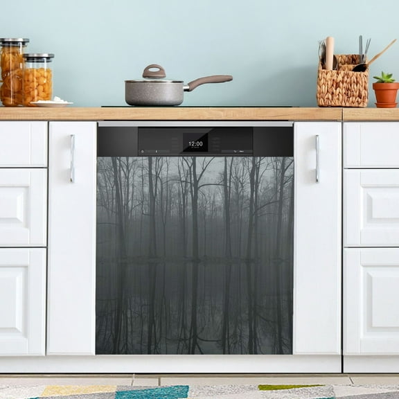 Dishwasher Magnet Cover Magnetic Fridge Door Cover Home Kitchen Decor Dark Forest Reflections in Water 23"x 26"