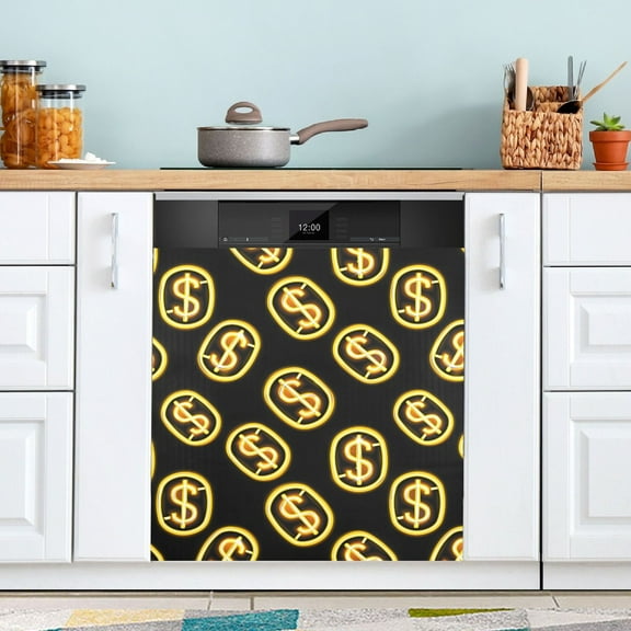 Dishwasher Magnet Cover Magnetic Fridge Door Cover Home Kitchen Decor Dollar Sign 23"x 26"
