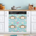 thumbnail image 1 of Dishwasher Magnet Cover Magnetic Fridge Door Cover Home Kitchen Decor Hello Monkey Face 23"x 26", 1 of 6