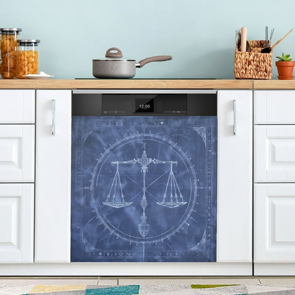 Dishwasher Magnet Cover Magnetic Fridge Door Cover Home Kitchen Decor Libra Of Zodiac 23"x 26"