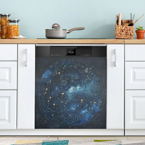 Dishwasher Magnet Cover Magnetic Fridge Door Cover Home Kitchen Decor Star Constellation 23"x 26"