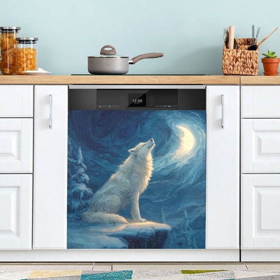 Dishwasher Magnetic Refrigerator Magnet Cover Sticker Home Decorative 23"x26" Direwolf