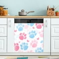 thumbnail image 1 of Dishwasher Magnetic Refrigerator Magnet Cover Sticker Home Decorative 23"x26" Plush Dog Paw Print Pattern, 1 of 6