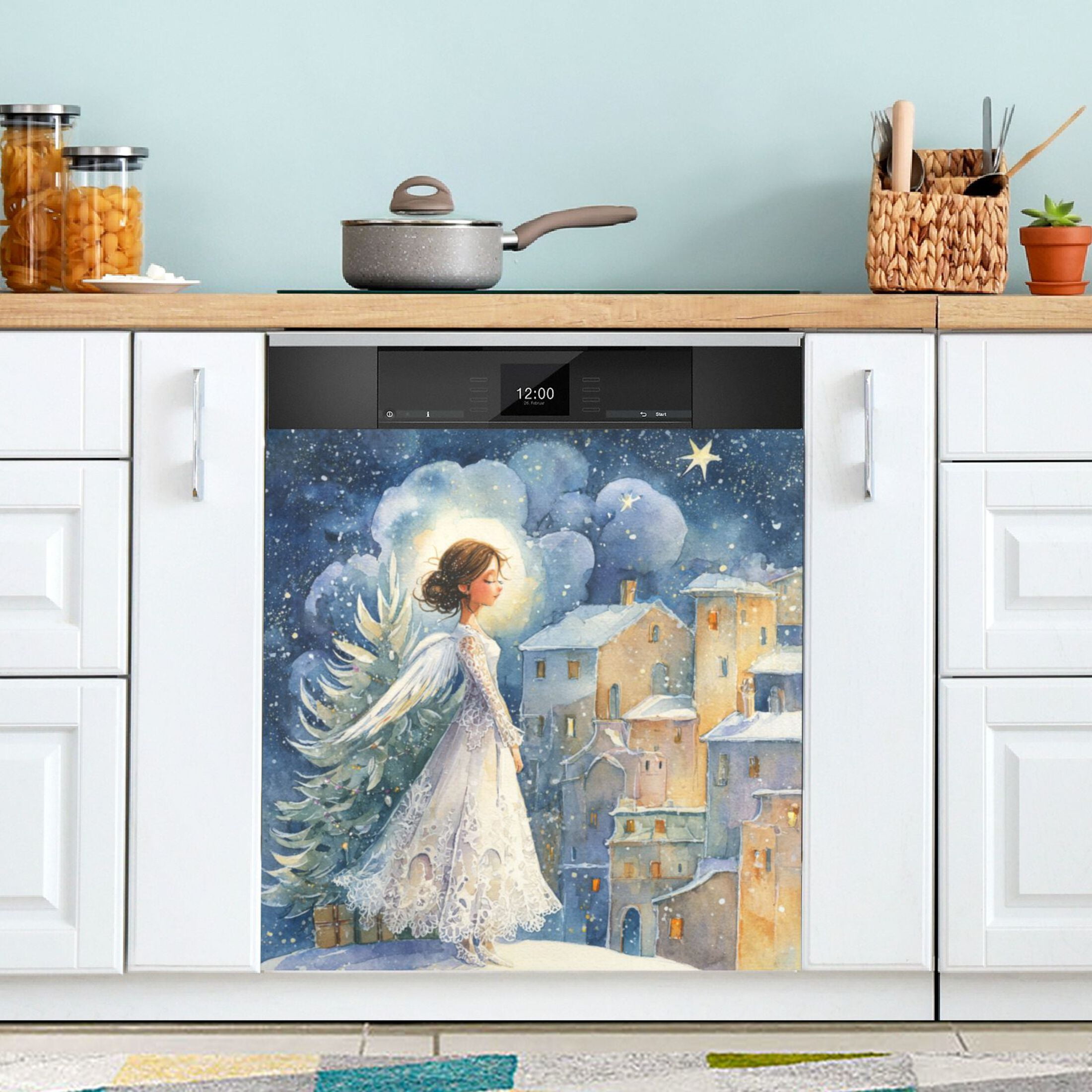 Dishwasher Magnetic Refrigerator Magnet Cover Sticker Home Decorative 23"x26" Wedding Angel