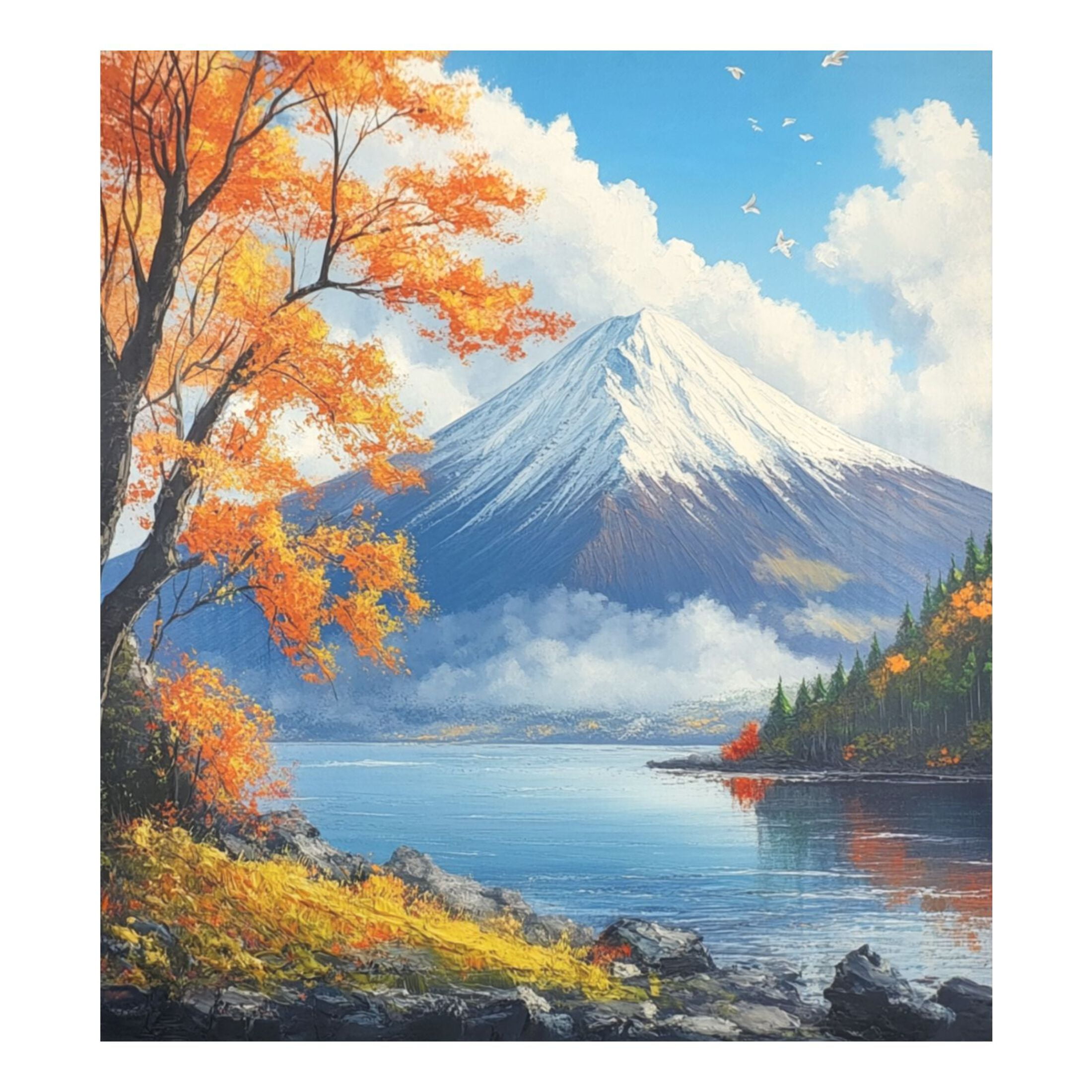 Dishwasher Magnetic Sticker 23x26 Inch Refrigerator Magnetic Sticker Washing Machine Magnetic Sticker Kitchen Panel Magnetic Sticker Home Decor Autumn View Of Mount Fuji