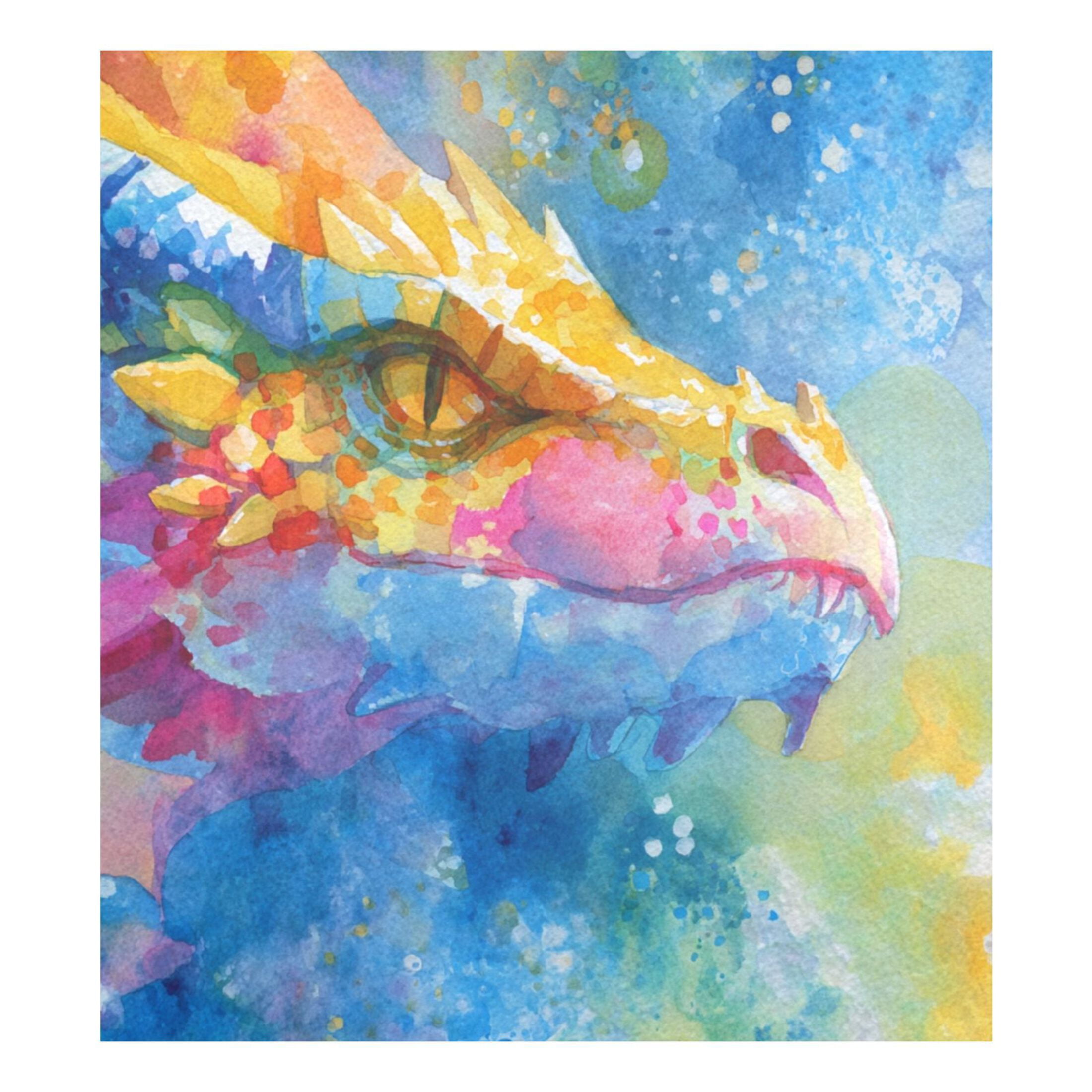Dishwasher Magnetic Sticker 23x26 Inch Refrigerator Magnetic Sticker Washing Machine Magnetic Sticker Kitchen Panel Magnetic Sticker Home Decor Beautiful Watercolor Dragon