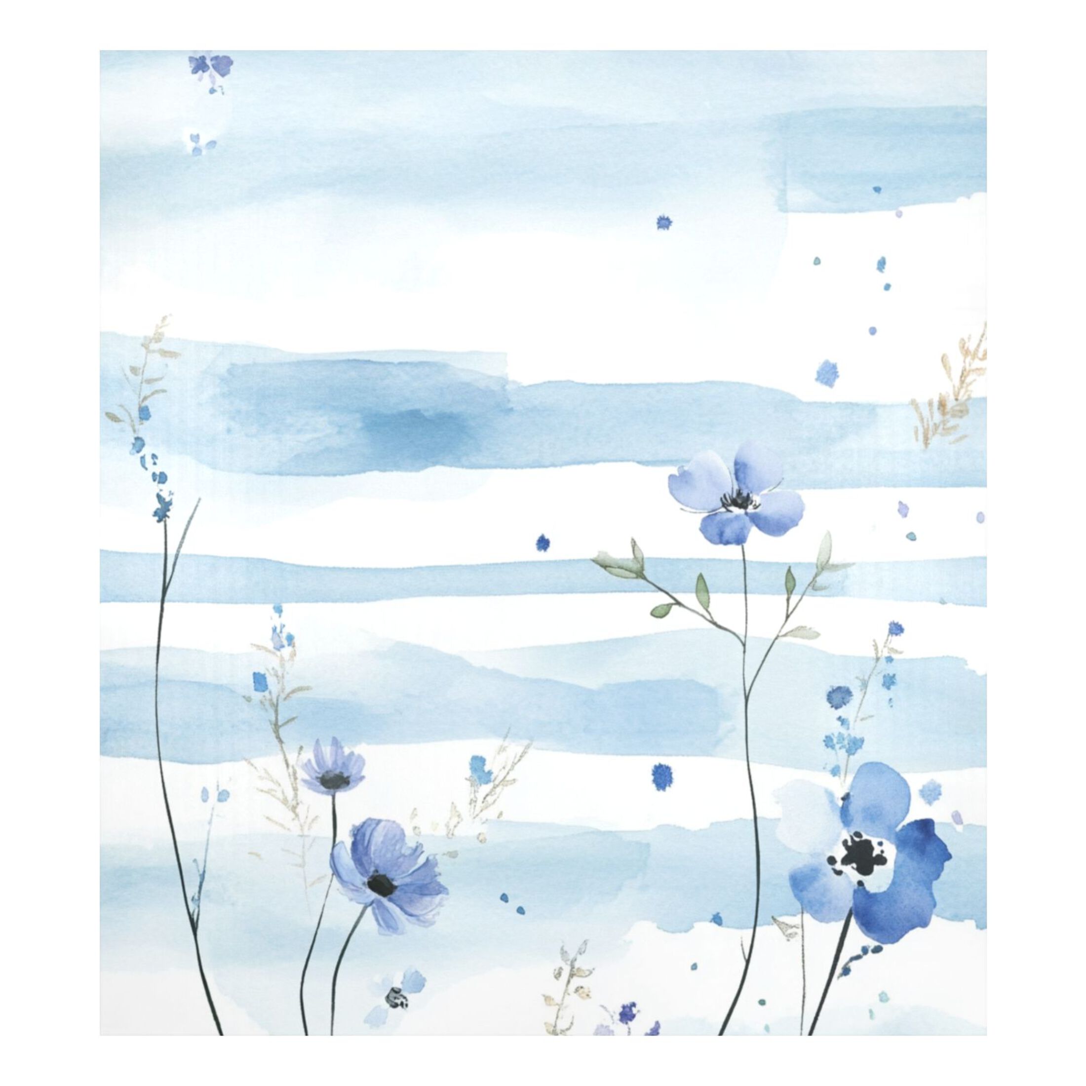 Dishwasher Magnetic Sticker 23x26 Inch Refrigerator Magnetic Sticker Washing Machine Magnetic Sticker Kitchen Panel Magnetic Sticker Home Decor Beautiful Blue Cartoon Flower