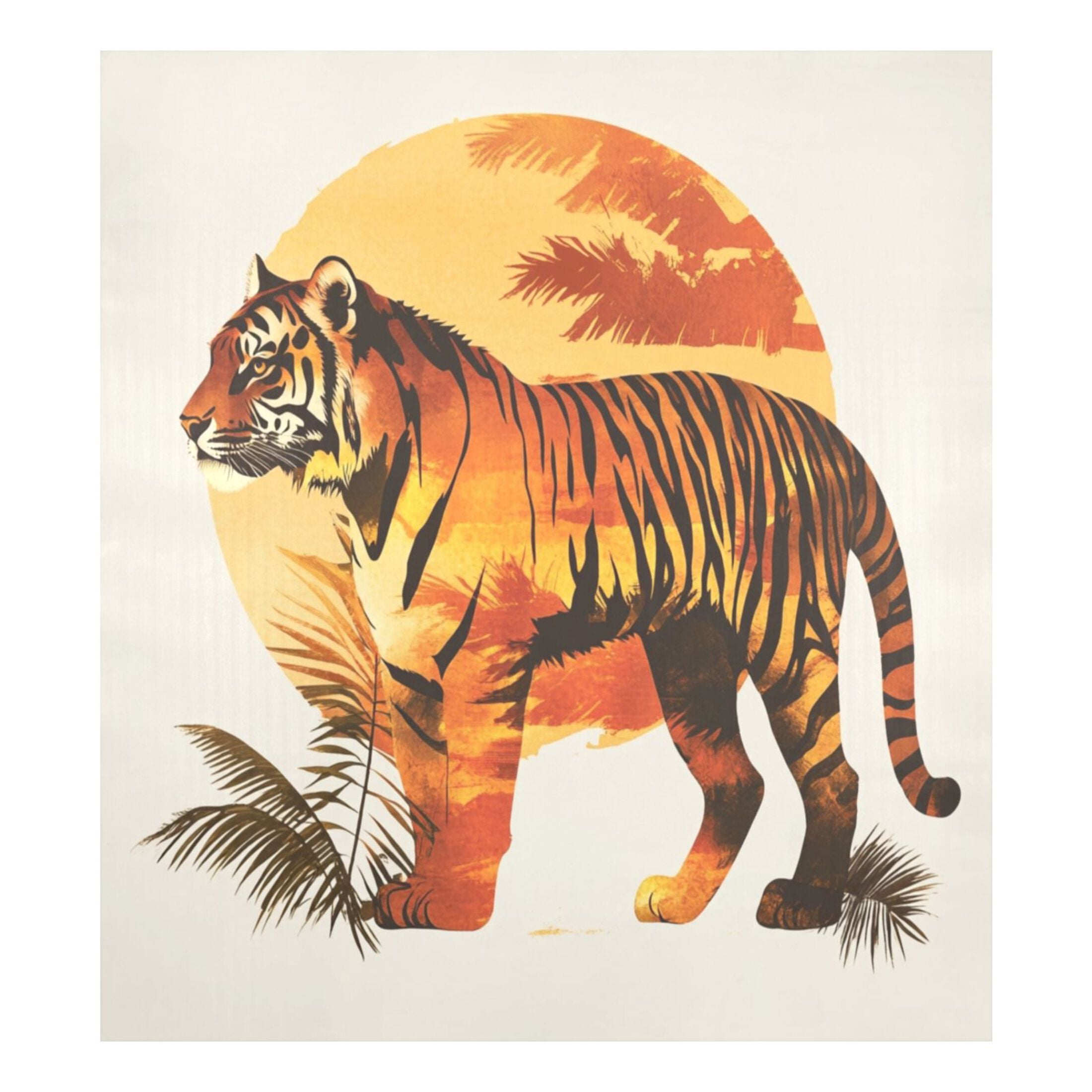Dishwasher Magnetic Sticker 23x26 Inch Refrigerator Magnetic Sticker Washing Machine Magnetic Sticker Kitchen Panel Magnetic Sticker Home Decor Beautiful Sunset Tiger
