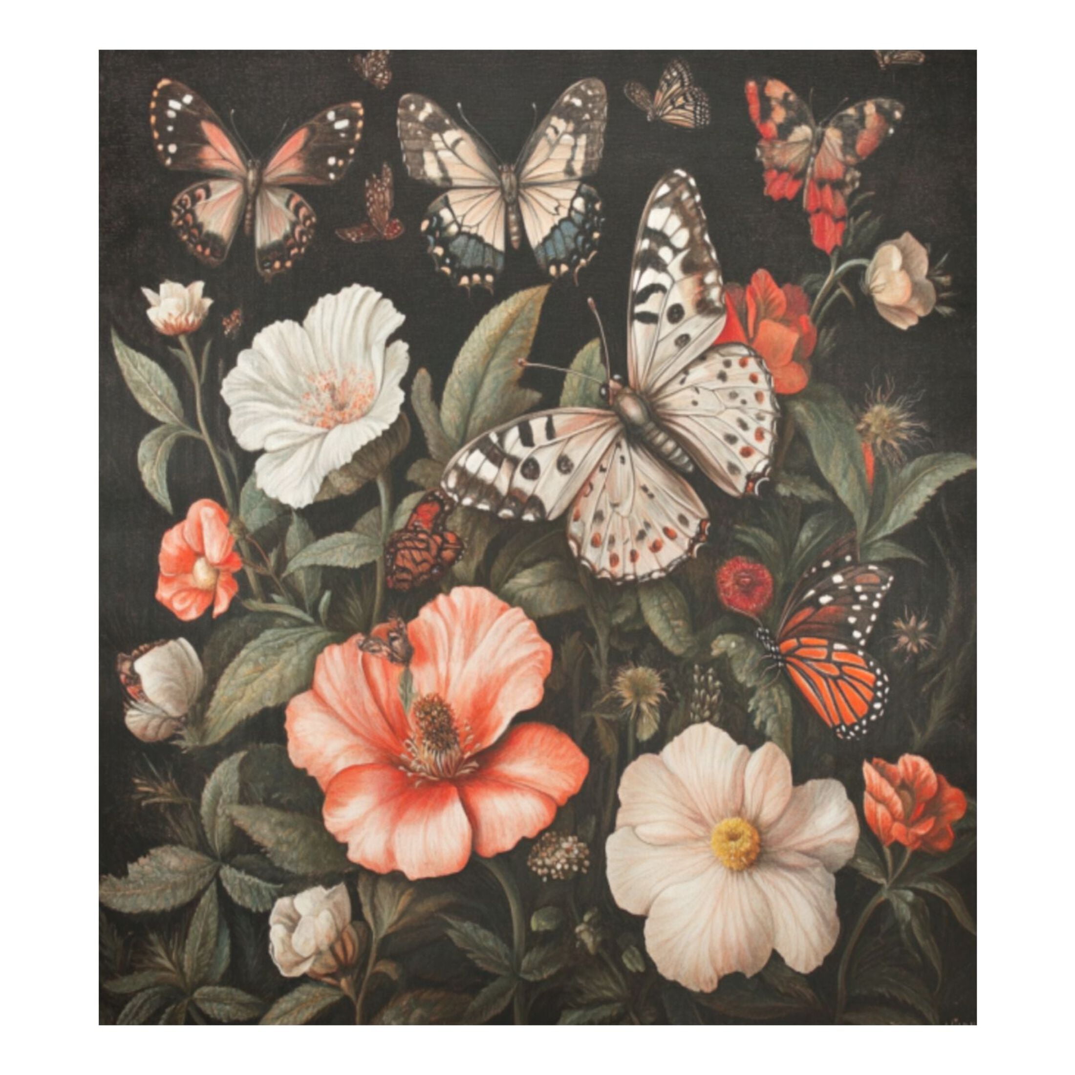 Dishwasher Magnetic Sticker 23x26 Inch Refrigerator Magnetic Sticker Washing Machine Magnetic Sticker Kitchen Panel Magnetic Sticker Home Decor Big Butterflies and Flowers