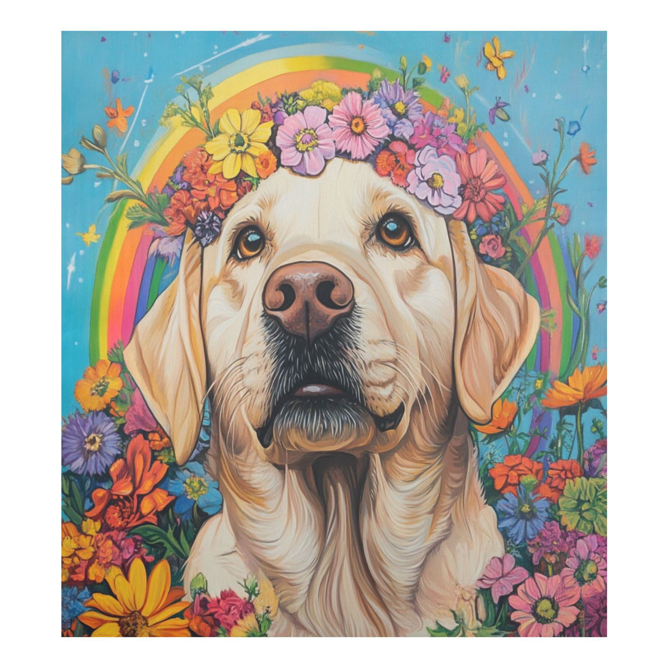 Dishwasher Magnetic Sticker 23x26 Inch Refrigerator Magnetic Sticker Washing Machine Magnetic Sticker Kitchen Panel Magnetic Sticker Home Decor Big Yellow Rainbow Dog