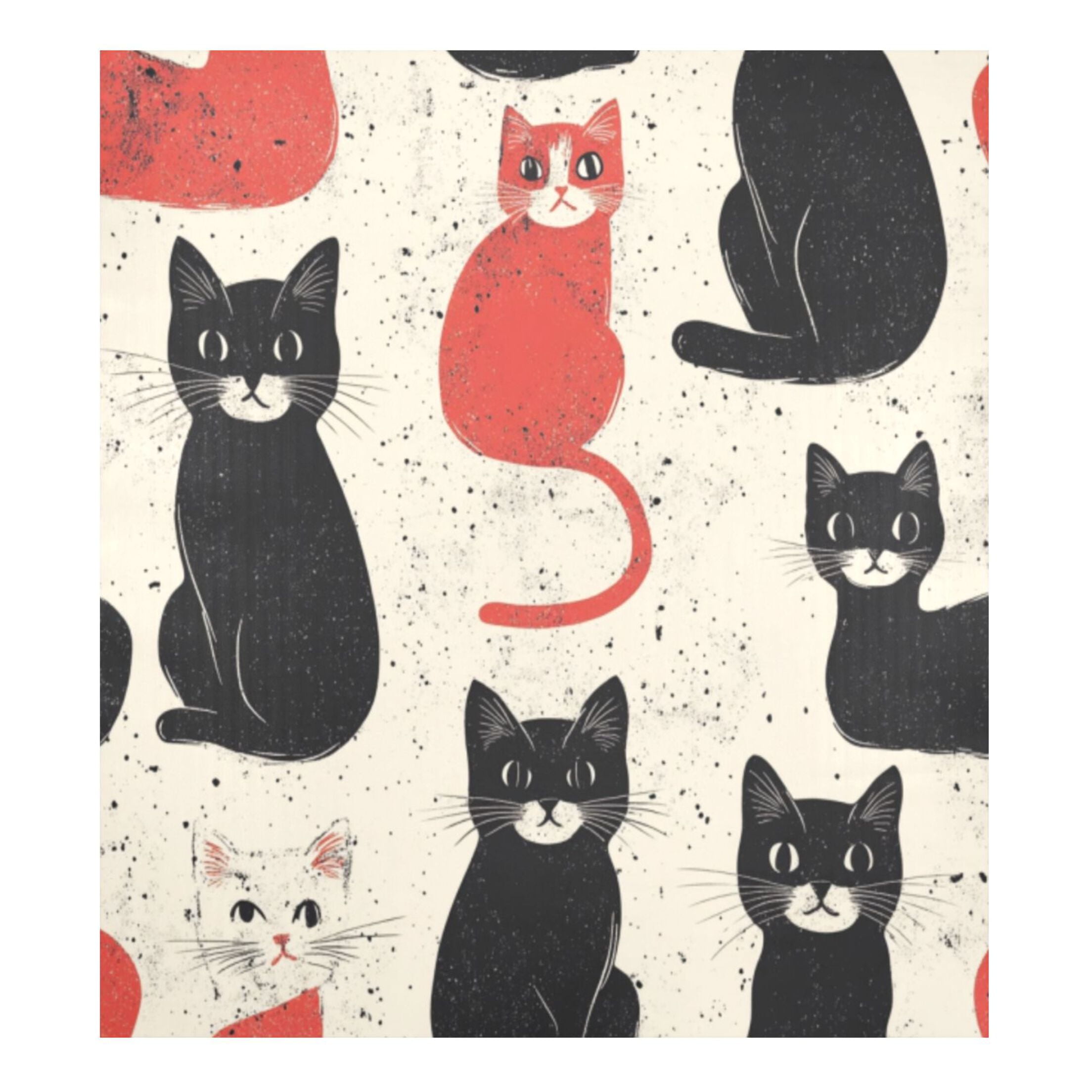 Dishwasher Magnetic Sticker 23x26 Inch Refrigerator Magnetic Sticker Washing Machine Magnetic Sticker Kitchen Panel Magnetic Sticker Home Decor Black Cat and Red Cat