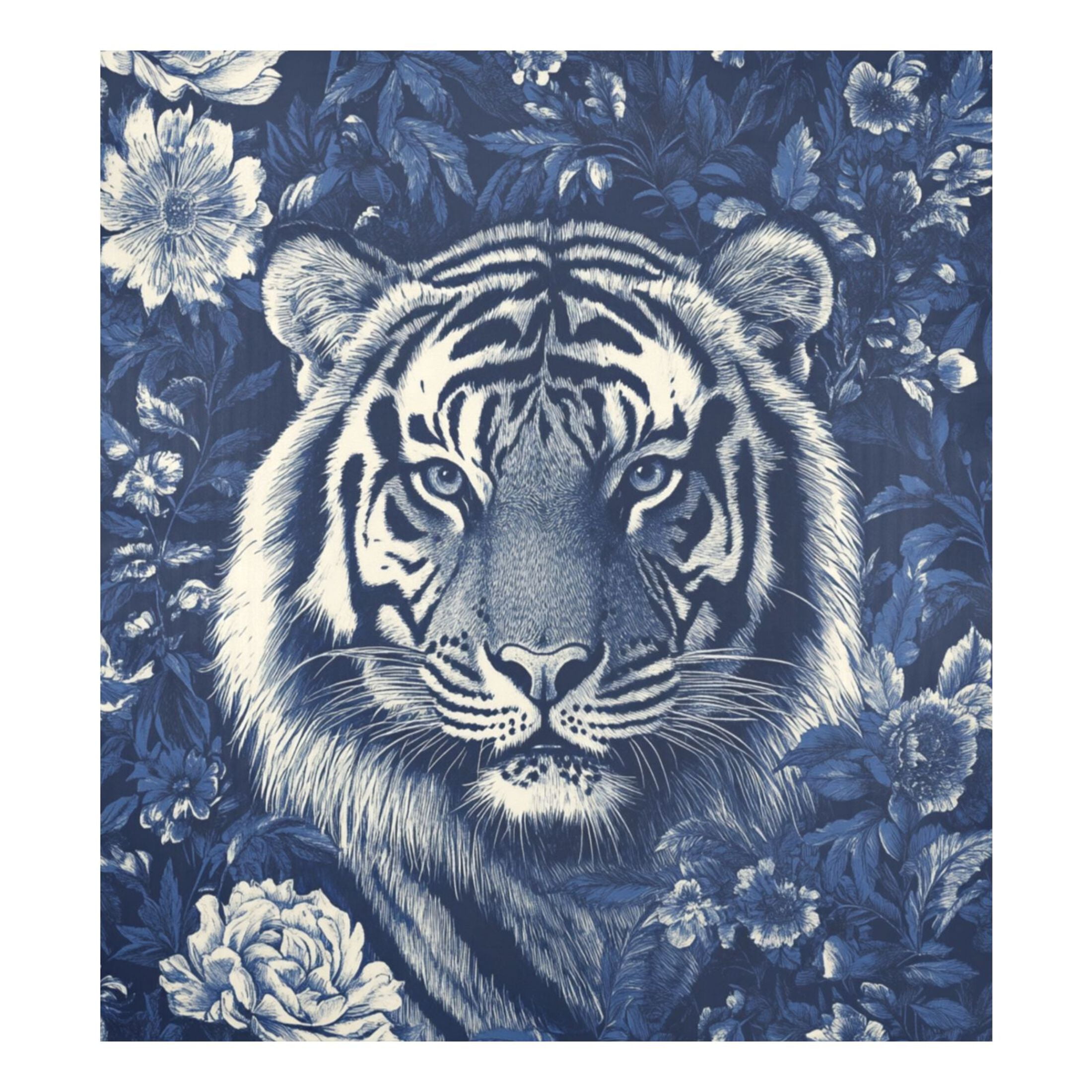 Dishwasher Magnetic Sticker 23x26 Inch Refrigerator Magnetic Sticker Washing Machine Magnetic Sticker Kitchen Panel Magnetic Sticker Home Decor Blue Oil Painting Tiger