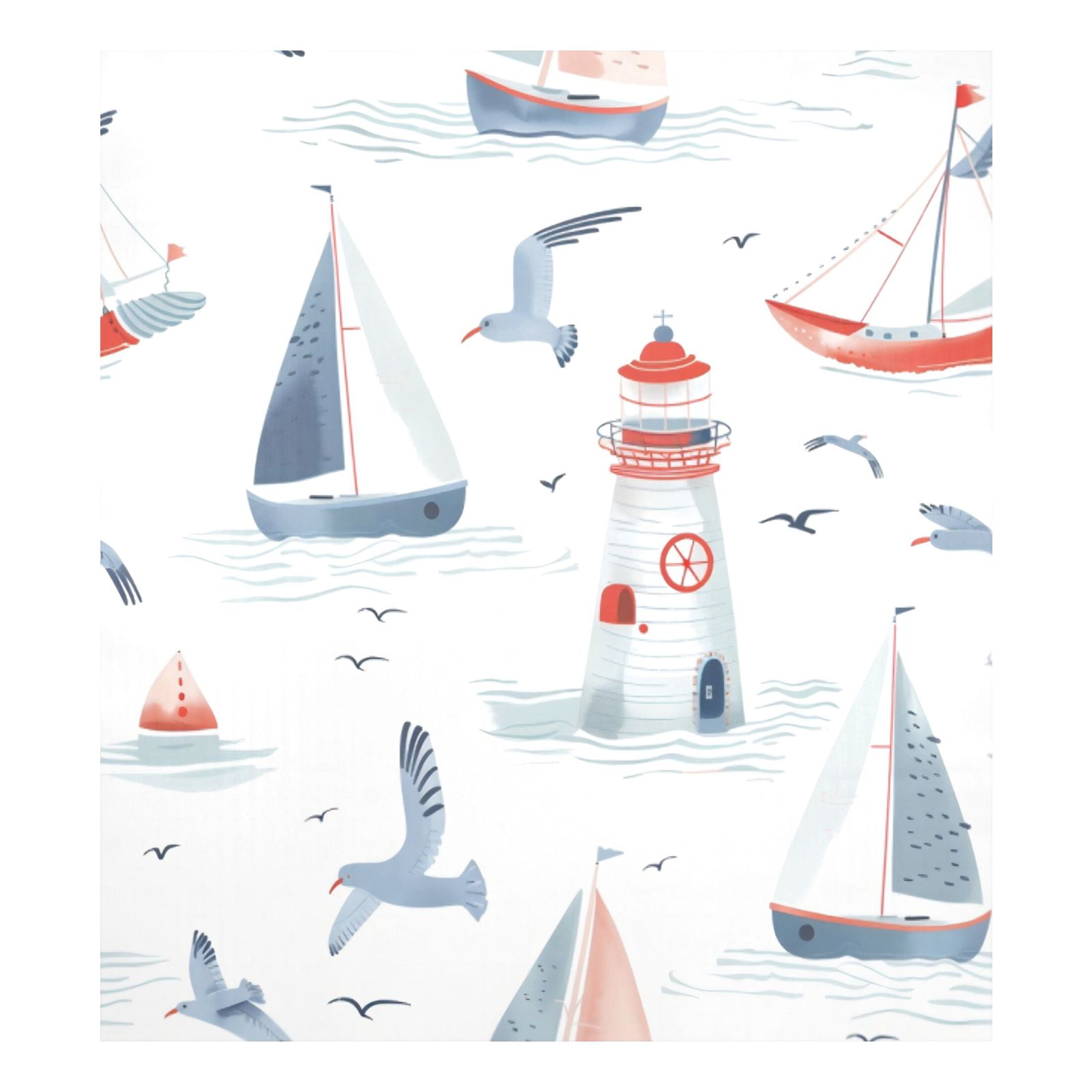 Dishwasher Magnetic Sticker 23x26 Inch Refrigerator Magnetic Sticker Washing Machine Magnetic Sticker Kitchen Panel Magnetic Sticker Home Decor Blue Sailing Lighthouse