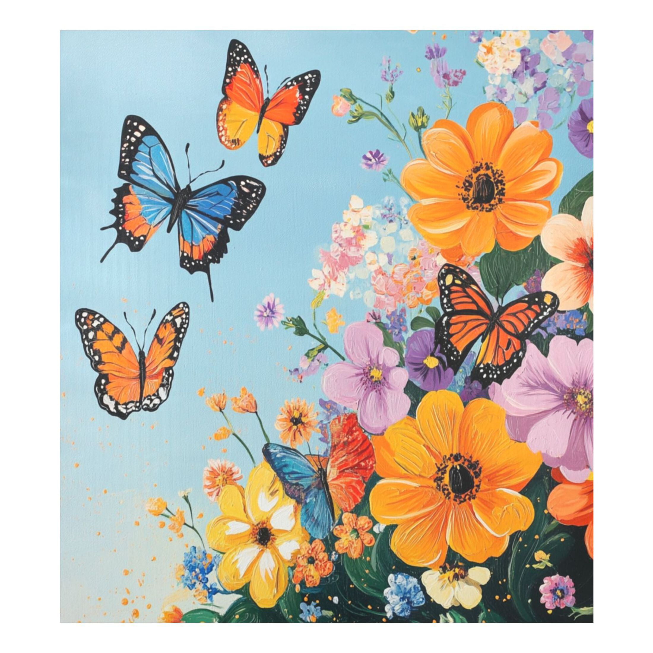 Dishwasher Magnetic Sticker 23x26 Inch Refrigerator Magnetic Sticker Washing Machine Magnetic Sticker Kitchen Panel Magnetic Sticker Home Decor Blue Flowers and Butterflies