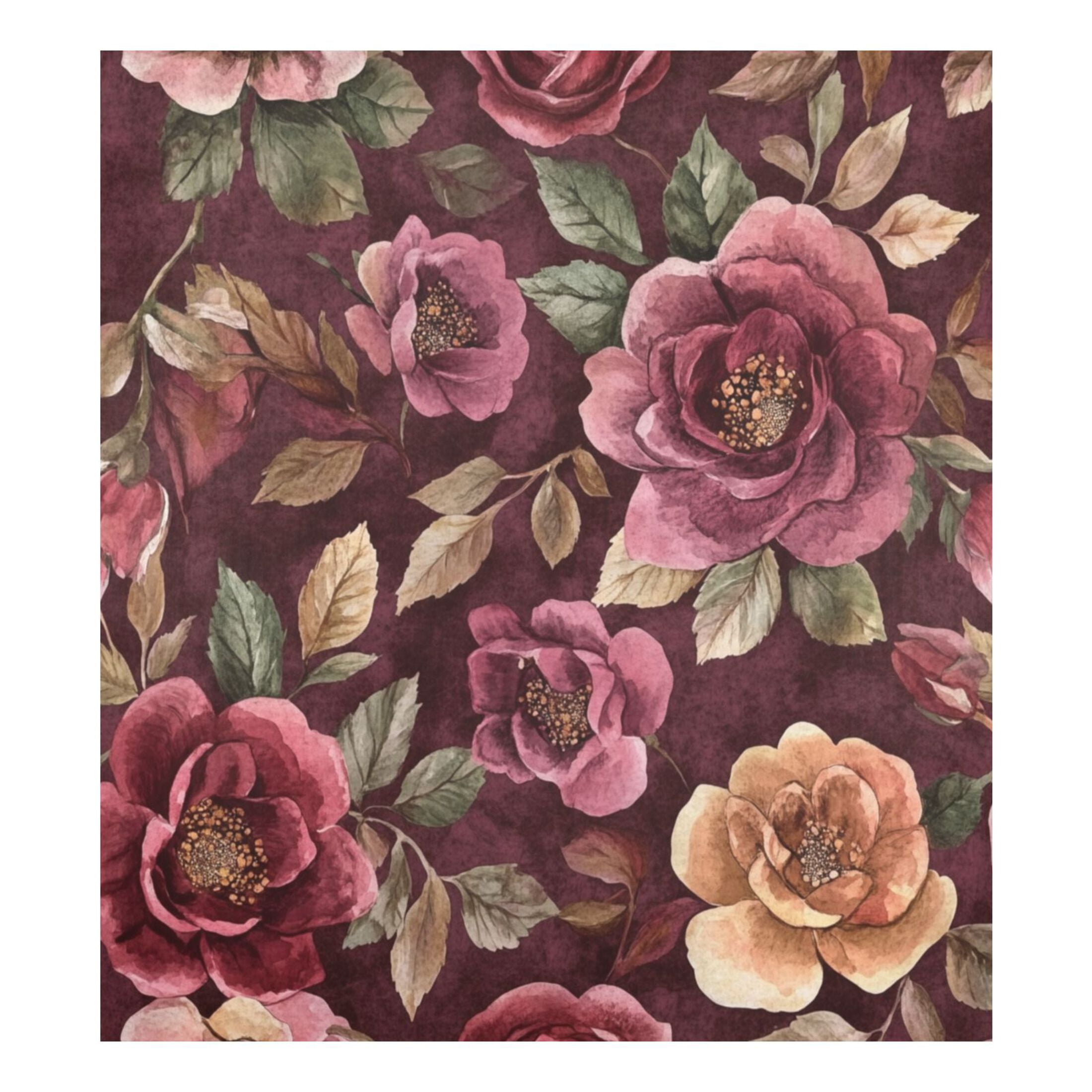 Dishwasher Magnetic Sticker 23x26 Inch Refrigerator Magnetic Sticker Washing Machine Magnetic Sticker Kitchen Panel Magnetic Sticker Home Decor Cartoon Maroon Roses Seamless