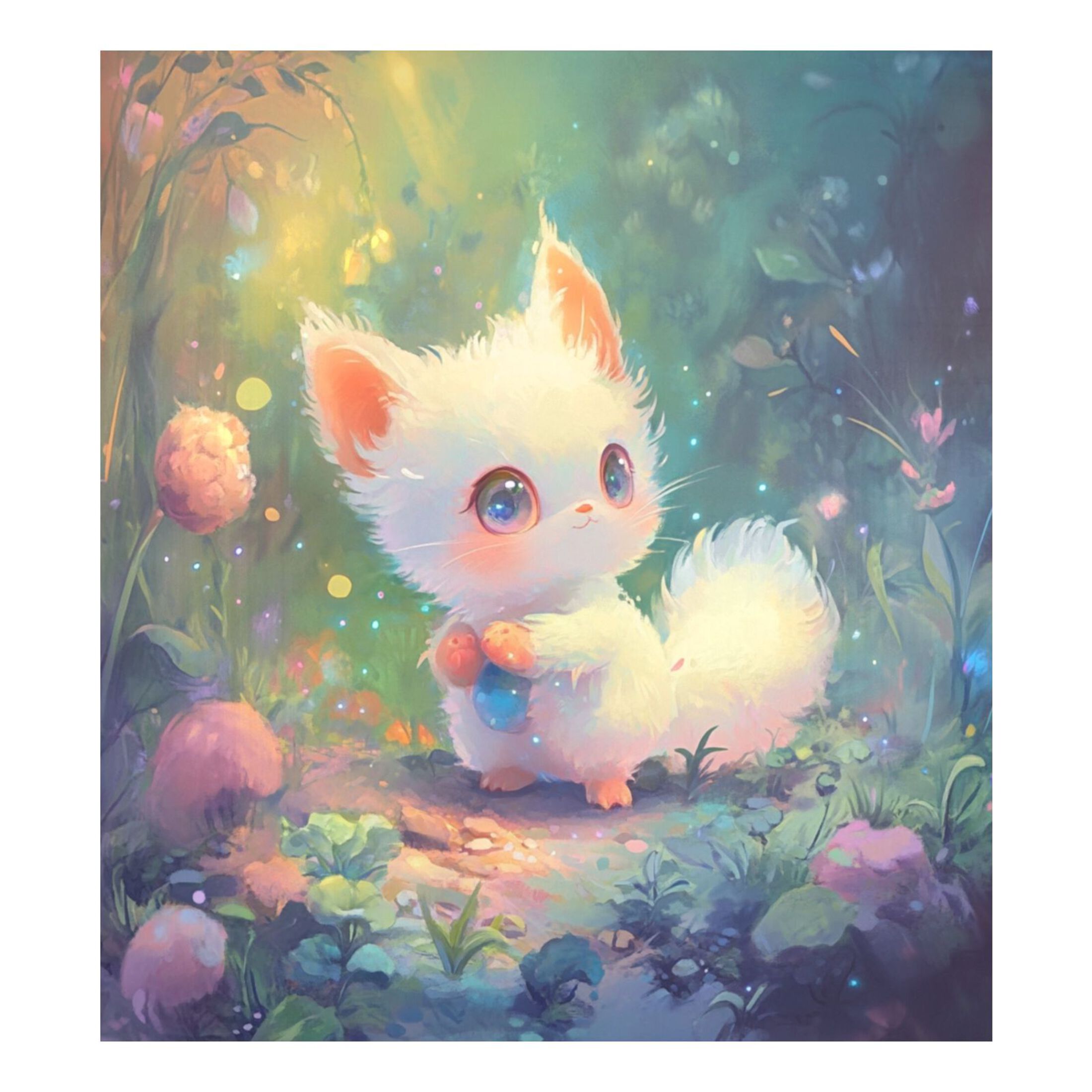 Dishwasher Magnetic Sticker 23x26 Inch Refrigerator Magnetic Sticker Washing Machine Magnetic Sticker Kitchen Panel Magnetic Sticker Home Decor Cartoon Beautiful White Fox