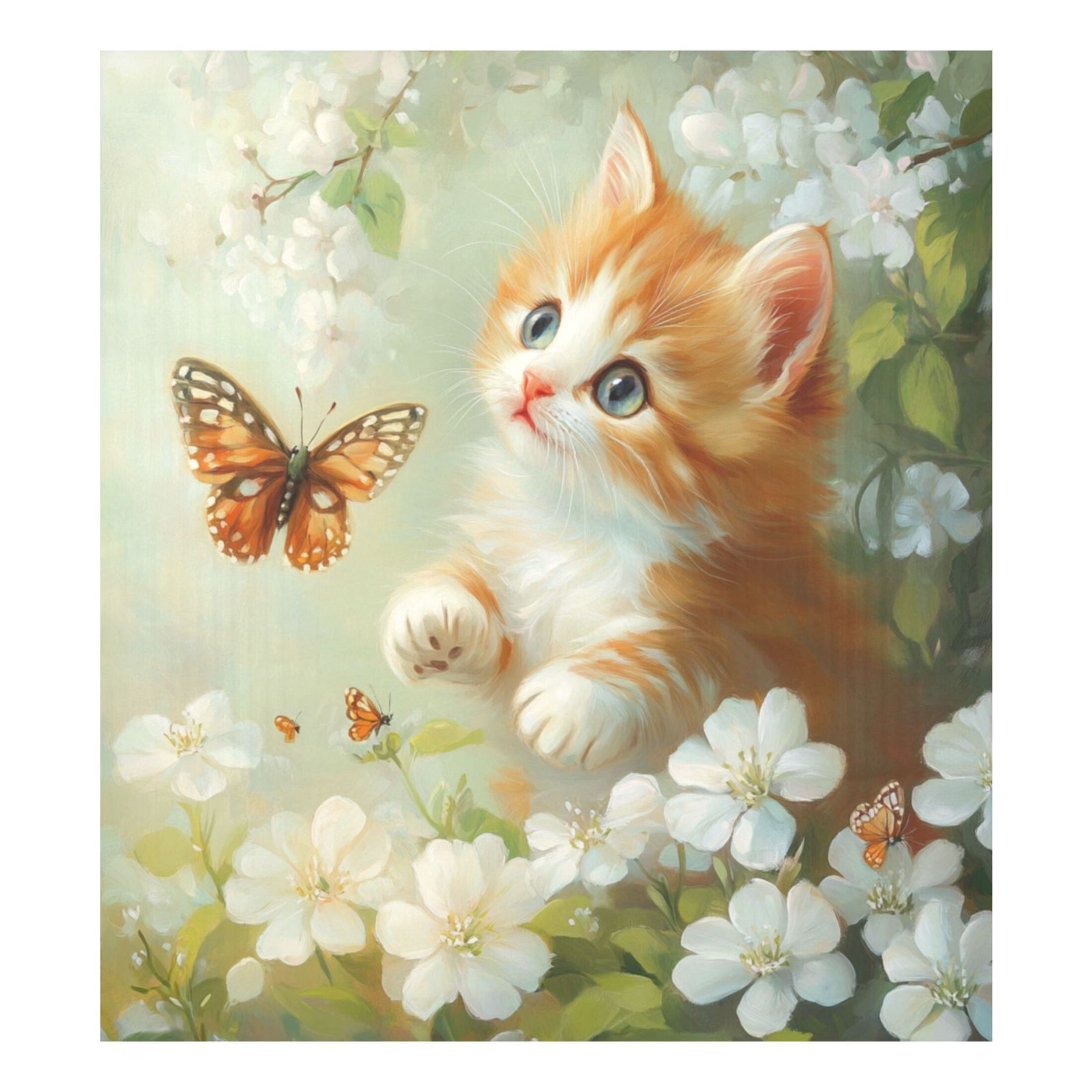 Dishwasher Magnetic Sticker 23x26 Inch Refrigerator Magnetic Sticker Washing Machine Magnetic Sticker Kitchen Panel Magnetic Sticker Home Decor Cat and White Flowers