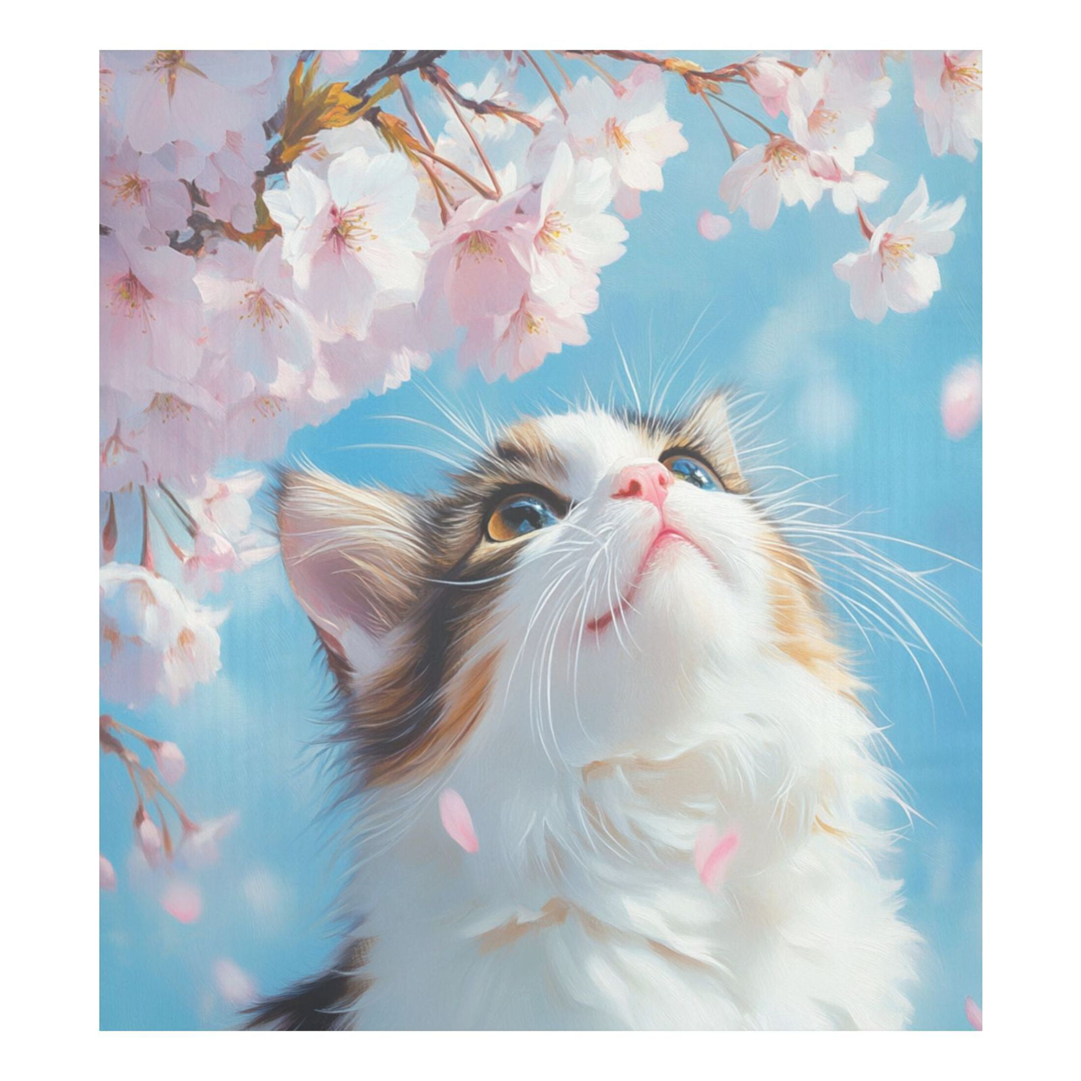 Dishwasher Magnetic Sticker 23x26 Inch Refrigerator Magnetic Sticker Washing Machine Magnetic Sticker Kitchen Panel Magnetic Sticker Home Decor Cherry Blossom White Cat