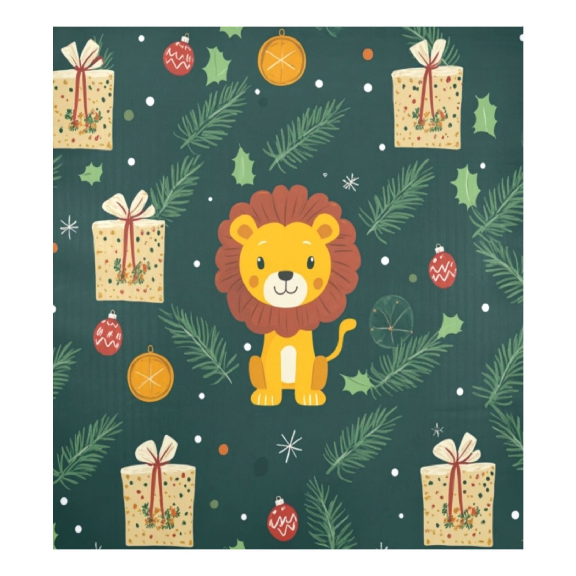 Dishwasher Magnetic Sticker 23x26 Inch Refrigerator Magnetic Sticker Washing Machine Magnetic Sticker Kitchen Panel Magnetic Sticker Home Decor Christmas Lions and Presents