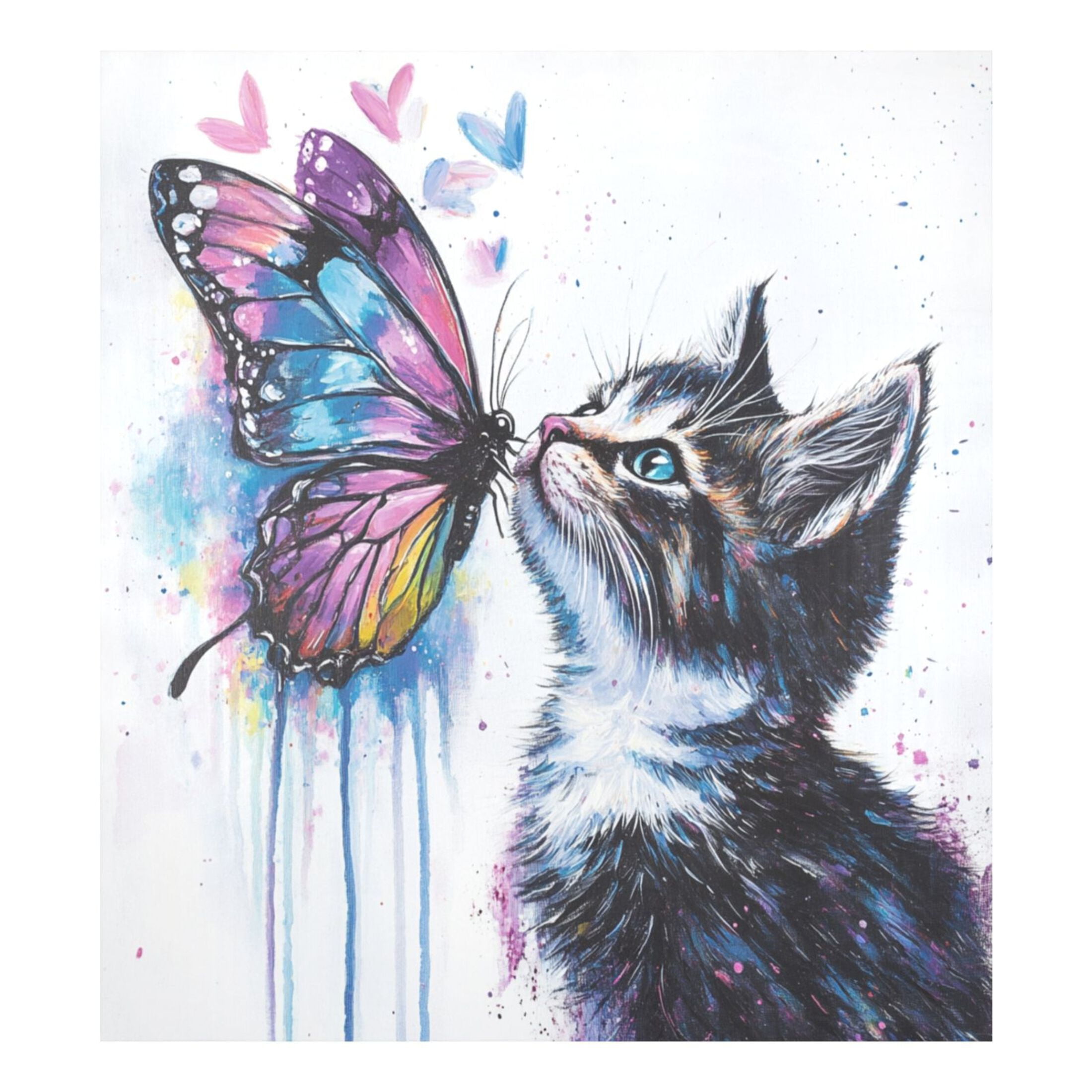 Dishwasher Magnetic Sticker 23x26 Inch Refrigerator Magnetic Sticker Washing Machine Magnetic Sticker Kitchen Panel Magnetic Sticker Home Decor Colorful Cat Butterfly