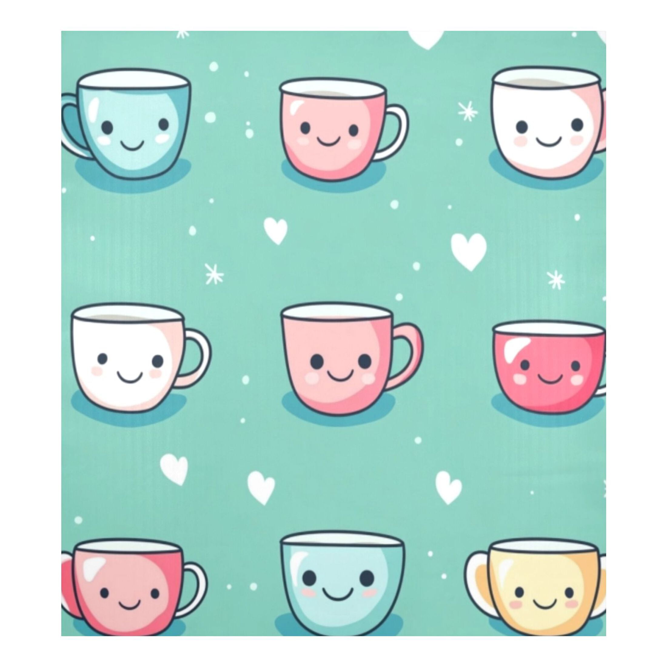Dishwasher Magnetic Sticker 23x26 Inch Refrigerator Magnetic Sticker Washing Machine Magnetic Sticker Kitchen Panel Magnetic Sticker Home Decor Colorful Cute Cartoon Teacups