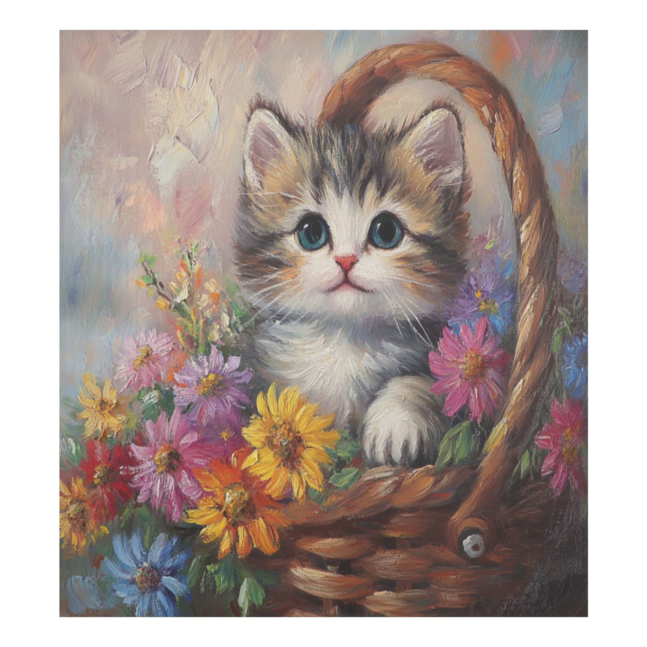 Dishwasher Magnetic Sticker 23x26 Inch Refrigerator Magnetic Sticker Washing Machine Magnetic Sticker Kitchen Panel Magnetic Sticker Home Decor Flower Basket Kitten
