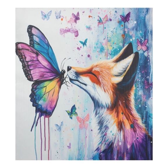 Dishwasher Magnetic Sticker 23x26 Inch Refrigerator Magnetic Sticker Washing Machine Magnetic Sticker Kitchen Panel Magnetic Sticker Home Decor Fox and Butterfly