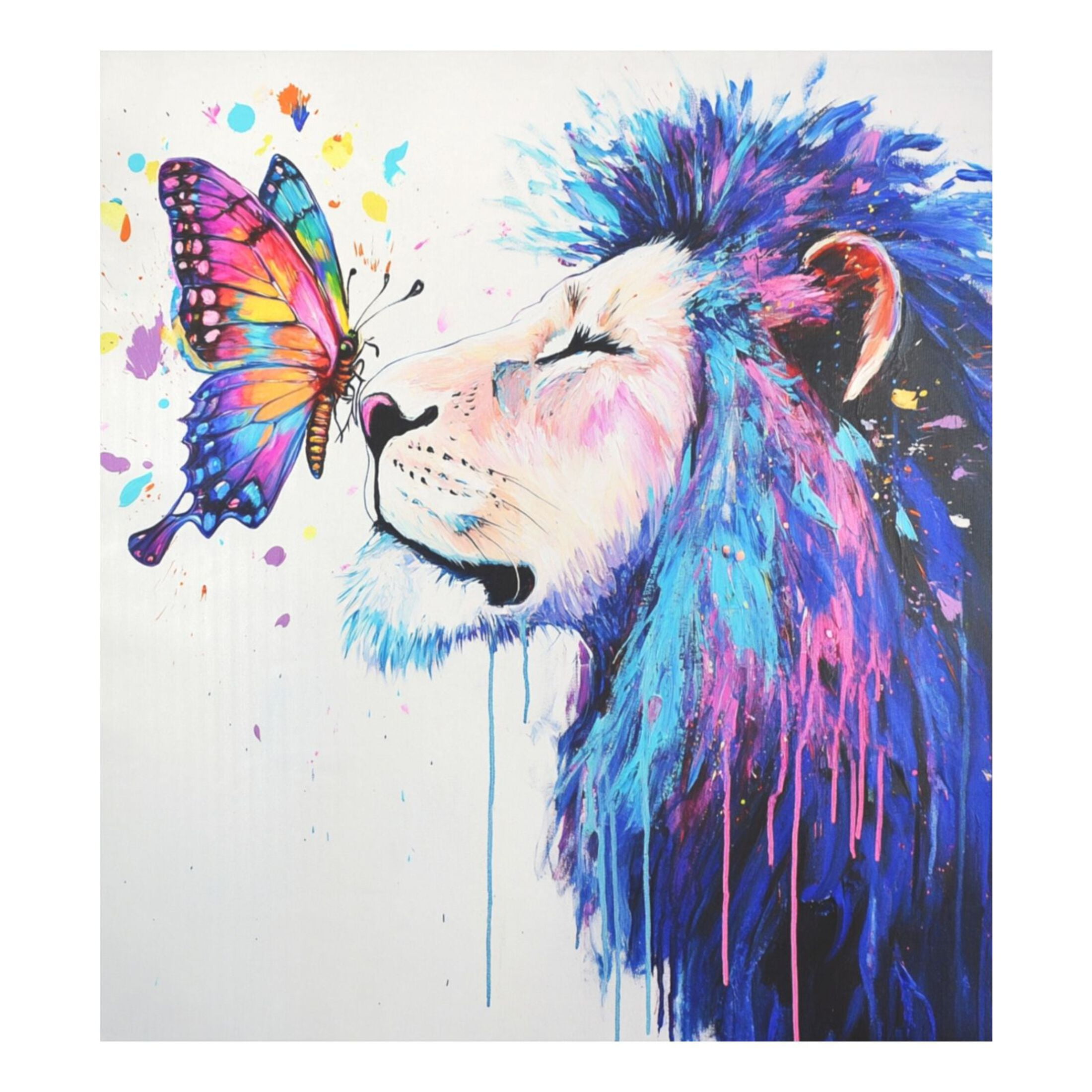 Dishwasher Magnetic Sticker 23x26 Inch Refrigerator Magnetic Sticker Washing Machine Magnetic Sticker Kitchen Panel Magnetic Sticker Home Decor Lion and Colorful Butterflies