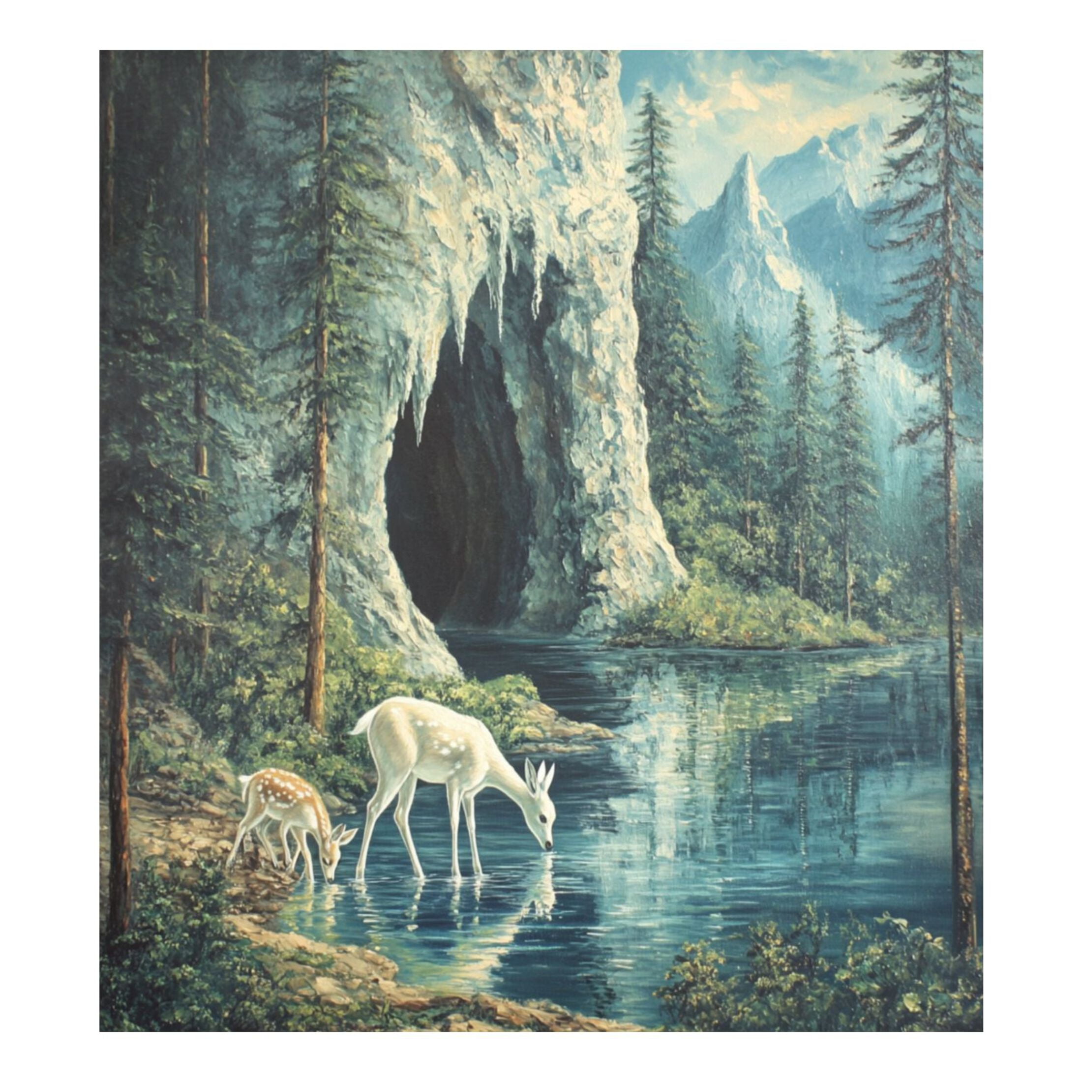 Dishwasher Magnetic Sticker 23x26 Inch Refrigerator Magnetic Sticker Washing Machine Magnetic Sticker Kitchen Panel Magnetic Sticker Home Decor Little Deer Stream Water