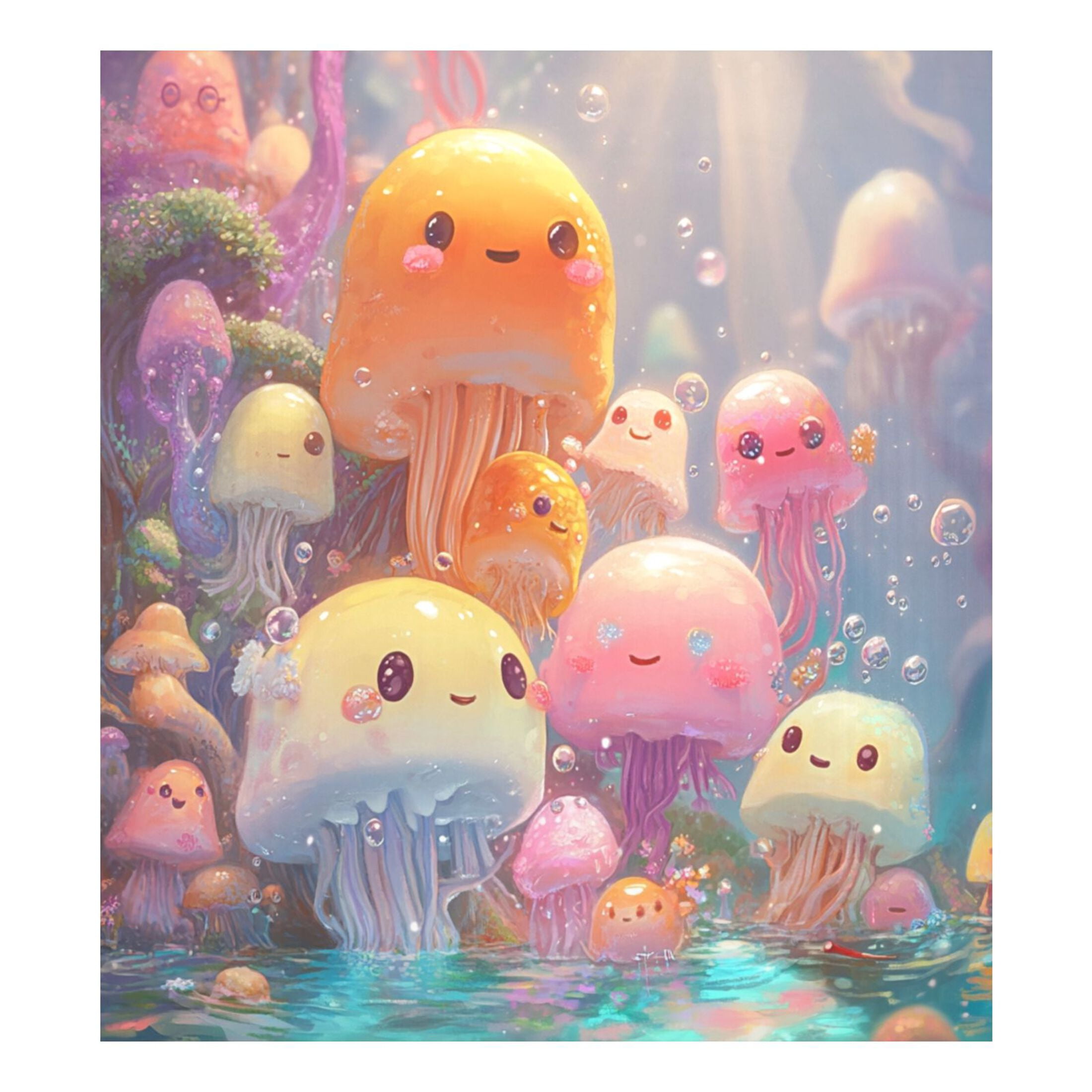 Dishwasher Magnetic Sticker 23x26 Inch Refrigerator Magnetic Sticker Washing Machine Magnetic Sticker Kitchen Panel Magnetic Sticker Home Decor Lovely Cartoon Jellyfish