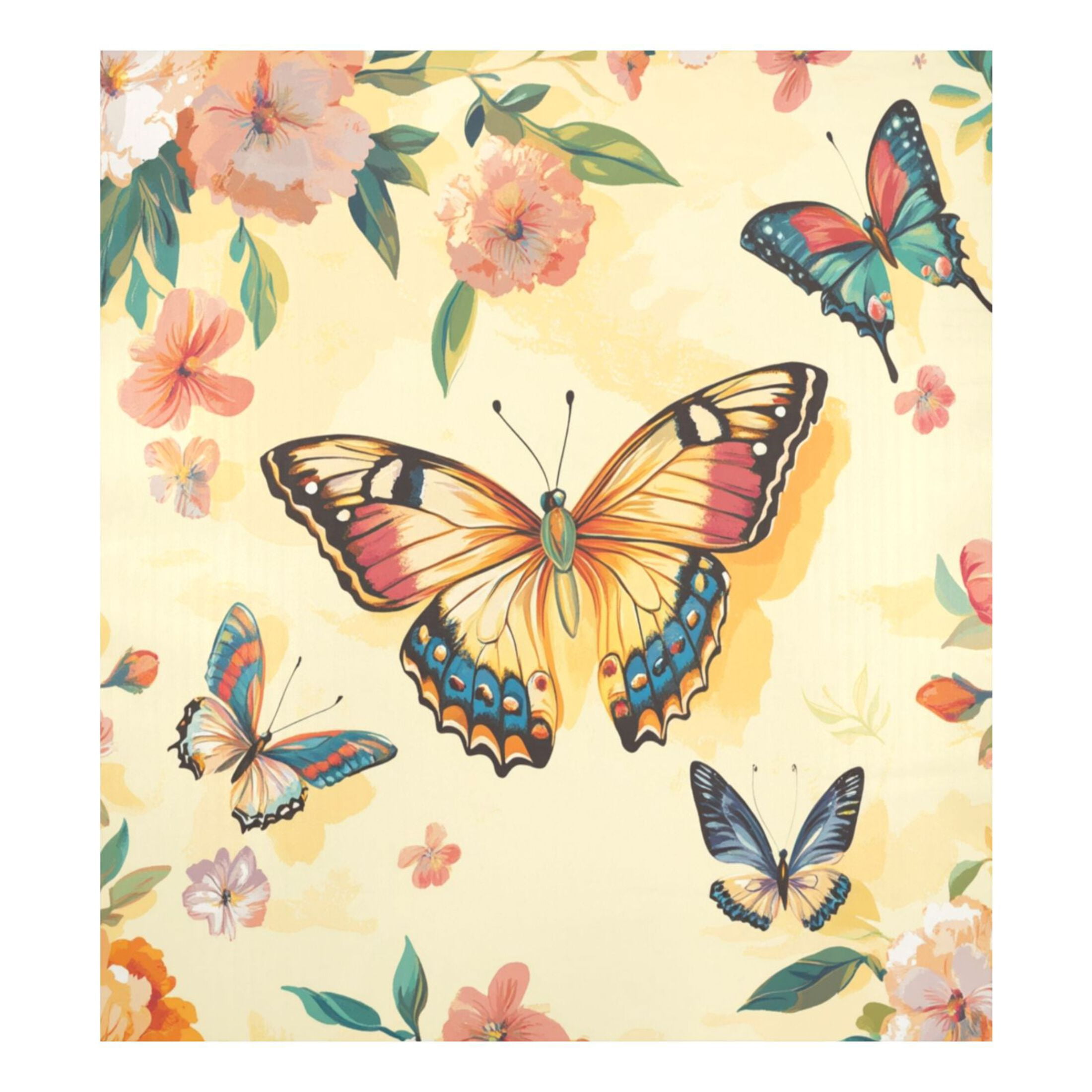 Dishwasher Magnetic Sticker 23x26 Inch Refrigerator Magnetic Sticker Washing Machine Magnetic Sticker Kitchen Panel Magnetic Sticker Home Decor Pale Yellow Butterfly