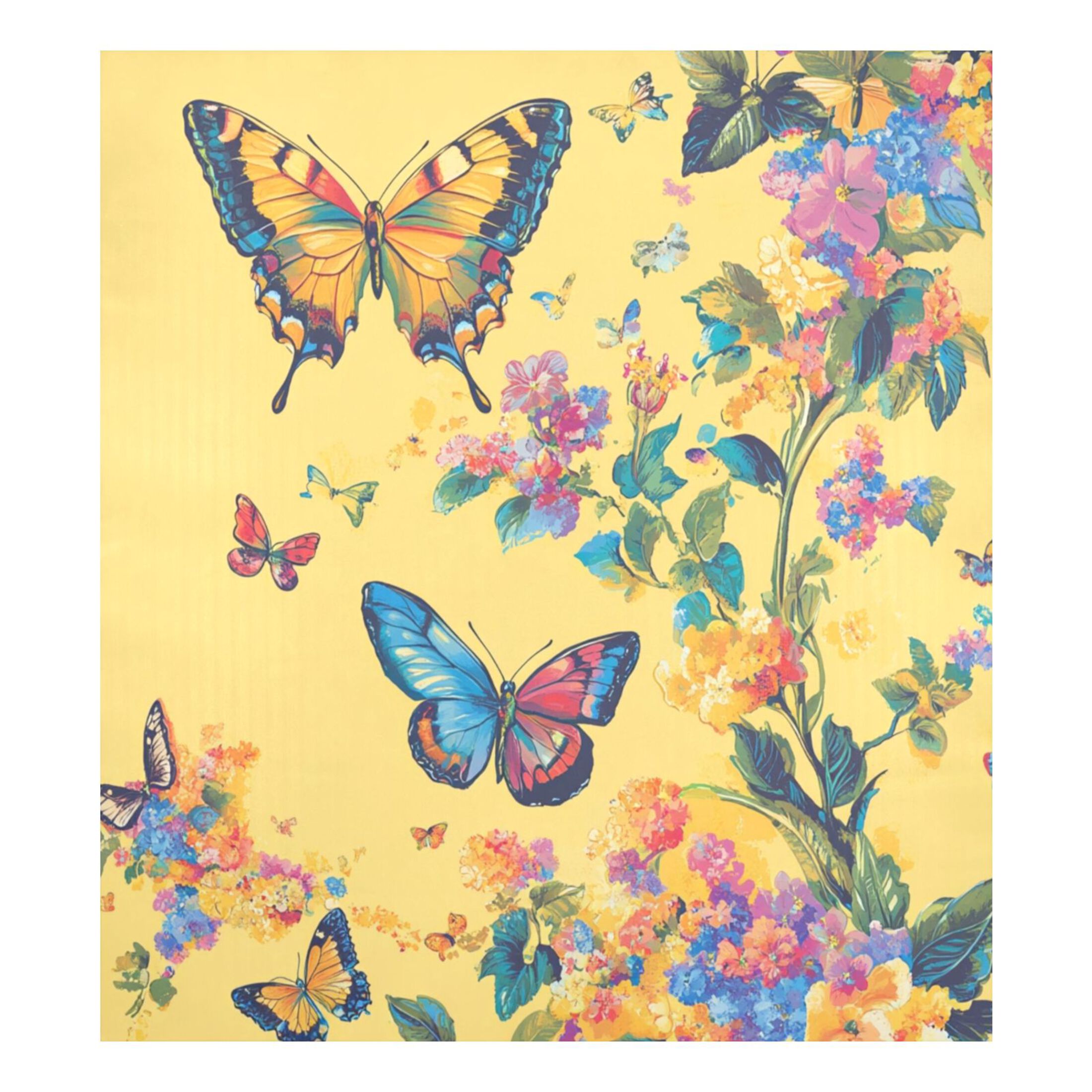 Dishwasher Magnetic Sticker 23x26 Inch Refrigerator Magnetic Sticker Washing Machine Magnetic Sticker Kitchen Panel Magnetic Sticker Home Decor Pale Yellow Rainbow Butterfly