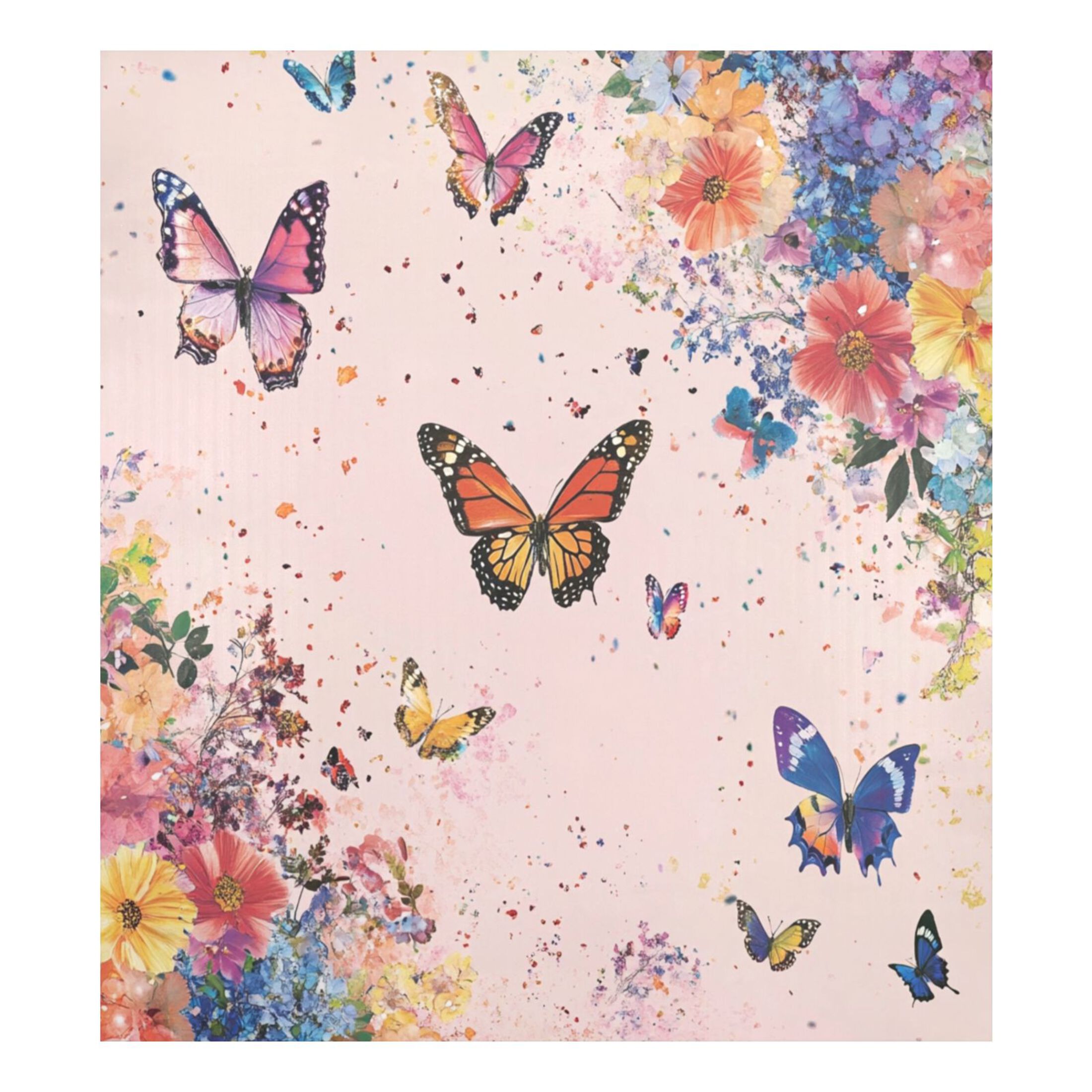 Dishwasher Magnetic Sticker 23x26 Inch Refrigerator Magnetic Sticker Washing Machine Magnetic Sticker Kitchen Panel Magnetic Sticker Home Decor Pink Flowers and Butterflies