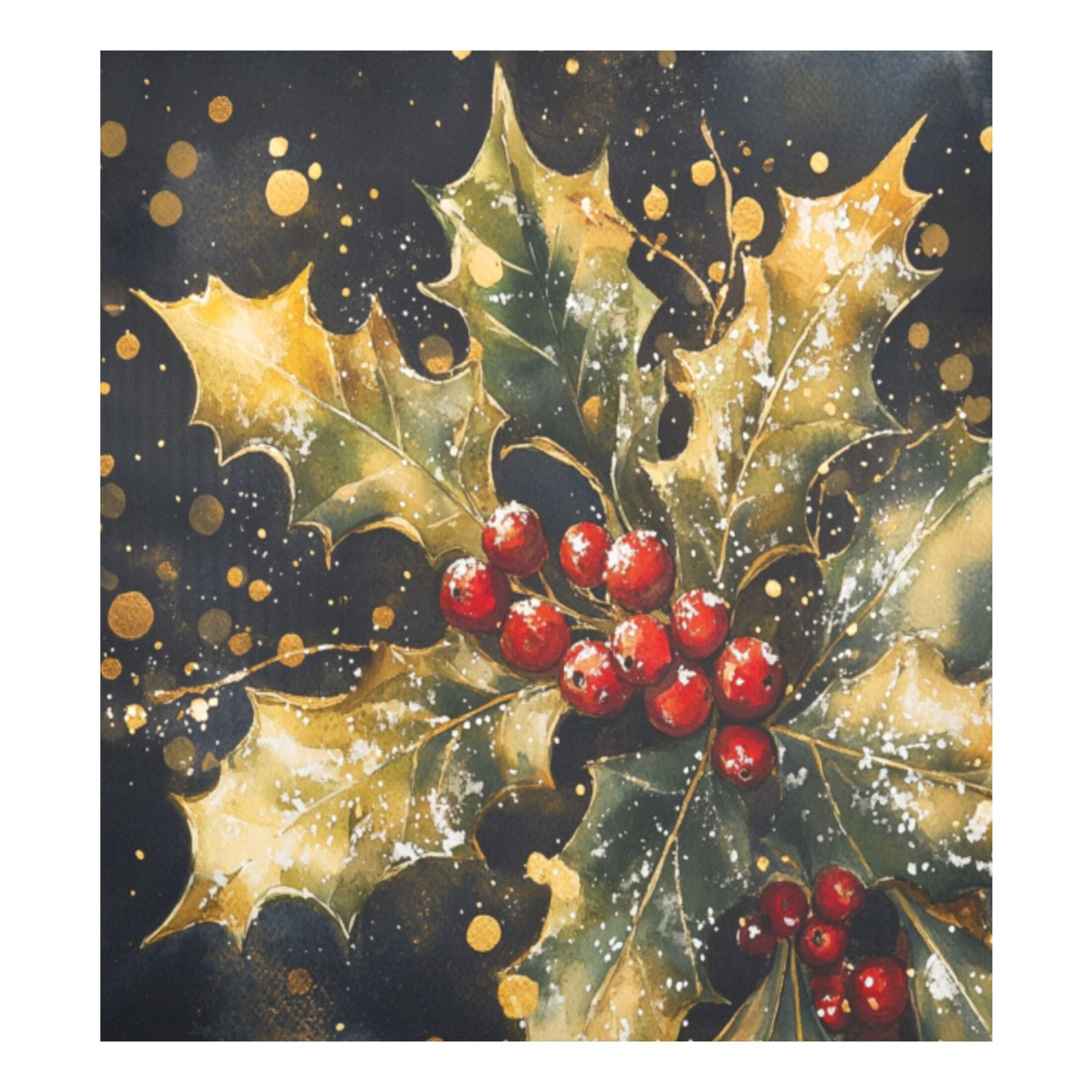 Dishwasher Magnetic Sticker 23x26 Inch Refrigerator Magnetic Sticker Washing Machine Magnetic Sticker Kitchen Panel Magnetic Sticker Home Decor Pretty Holly and Mistletoe