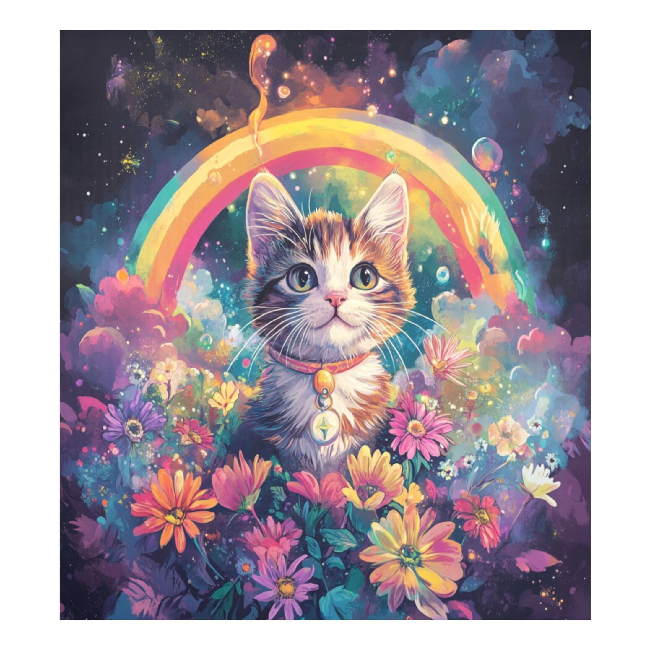Dishwasher Magnetic Sticker 23x26 Inch Refrigerator Magnetic Sticker Washing Machine Magnetic Sticker Kitchen Panel Magnetic Sticker Home Decor Pretty Rainbow Cat