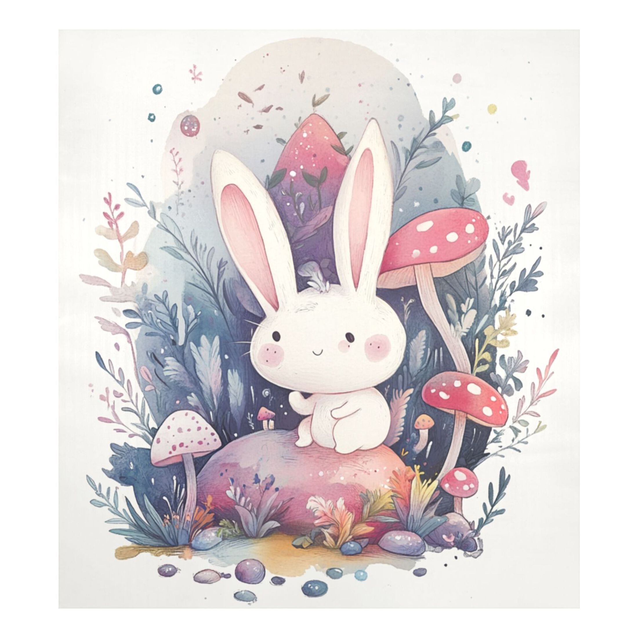 Dishwasher Magnetic Sticker 23x26 Inch Refrigerator Magnetic Sticker Washing Machine Magnetic Sticker Kitchen Panel Magnetic Sticker Home Decor Rabbit and Mushroom
