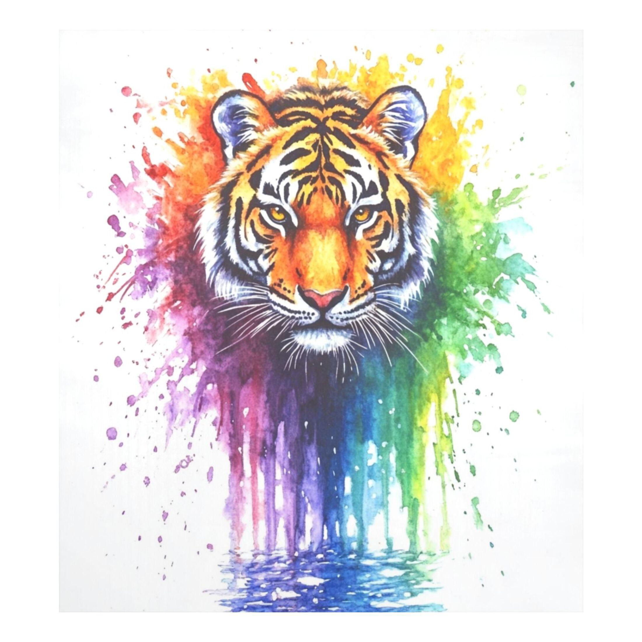 Dishwasher Magnetic Sticker 23x26 Inch Refrigerator Magnetic Sticker Washing Machine Magnetic Sticker Kitchen Panel Magnetic Sticker Home Decor Rainbow Pretty Tiger