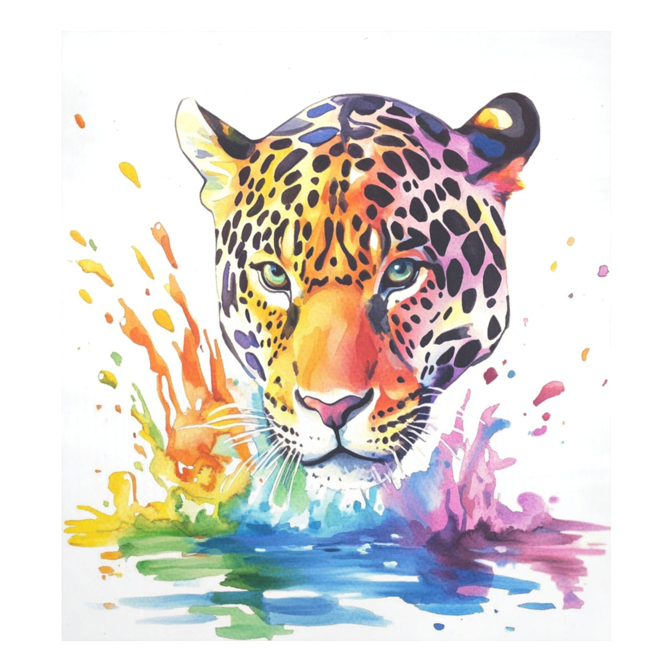 Dishwasher Magnetic Sticker 23x26 Inch Refrigerator Magnetic Sticker Washing Machine Magnetic Sticker Kitchen Panel Magnetic Sticker Home Decor Rainbow Watercolor Leopard