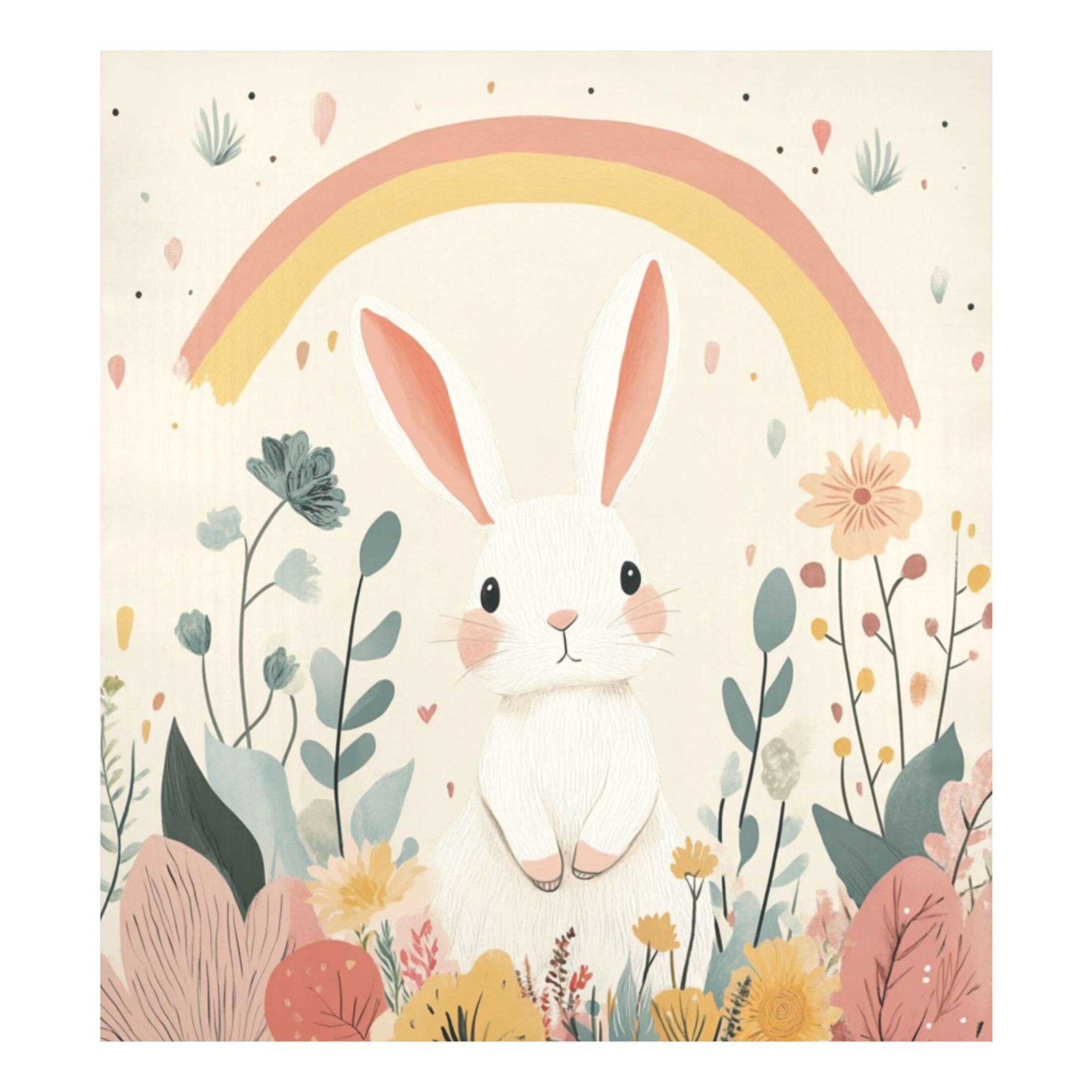 Dishwasher Magnetic Sticker 23x26 Inch Refrigerator Magnetic Sticker Washing Machine Magnetic Sticker Kitchen Panel Magnetic Sticker Home Decor Rainbow Cute Rabbit