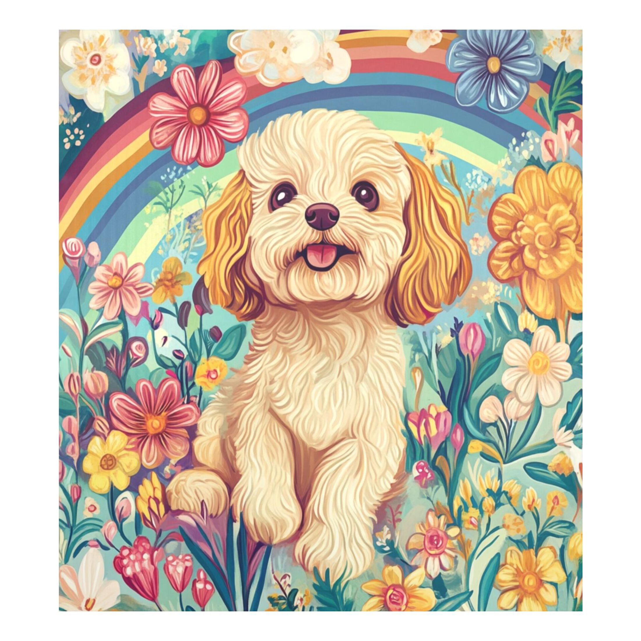 Dishwasher Magnetic Sticker 23x26 Inch Refrigerator Magnetic Sticker Washing Machine Magnetic Sticker Kitchen Panel Magnetic Sticker Home Decor Rainbow Dog Pattern