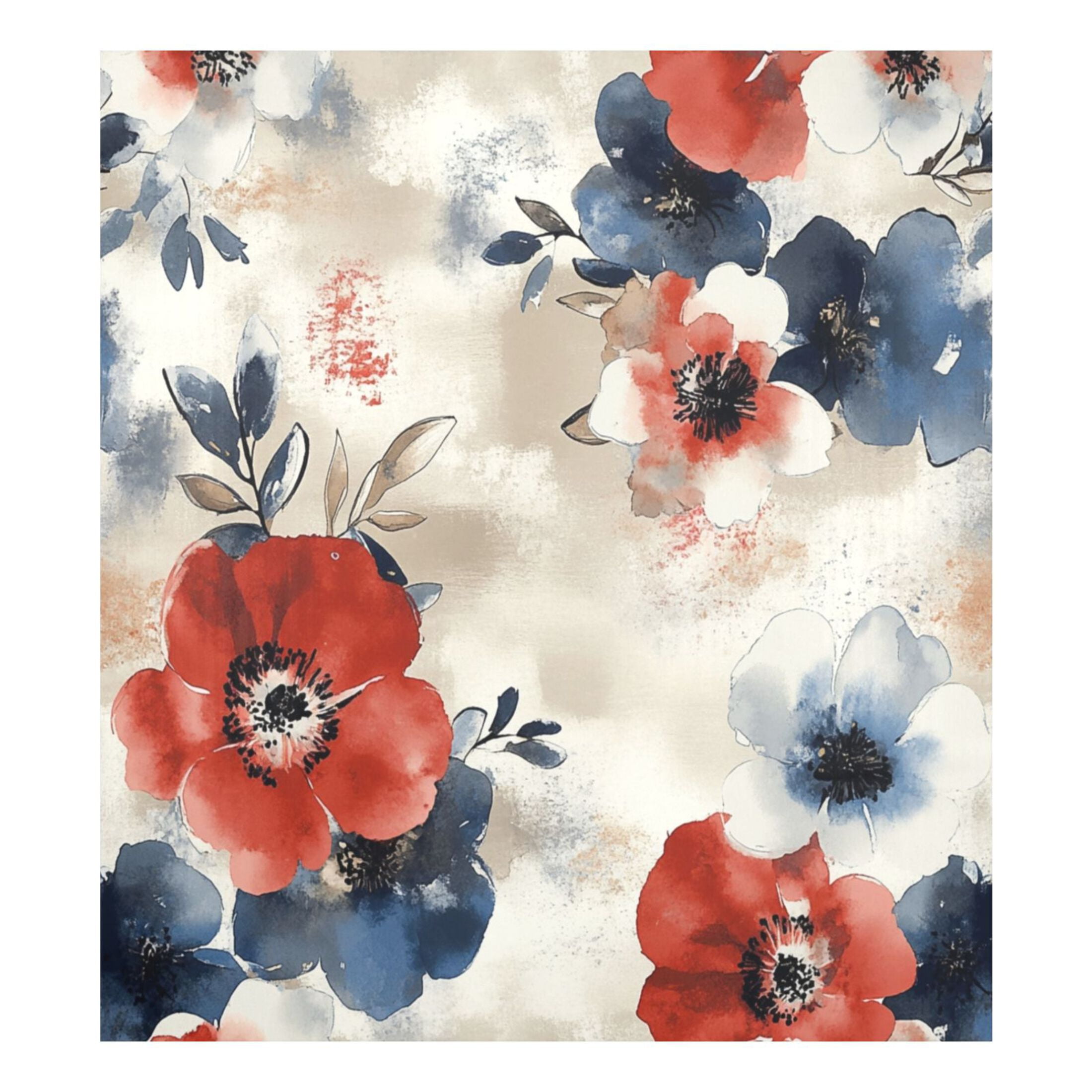 Dishwasher Magnetic Sticker 23x26 Inch Refrigerator Magnetic Sticker Washing Machine Magnetic Sticker Kitchen Panel Magnetic Sticker Home Decor Red and Blue Cartoon Flowers