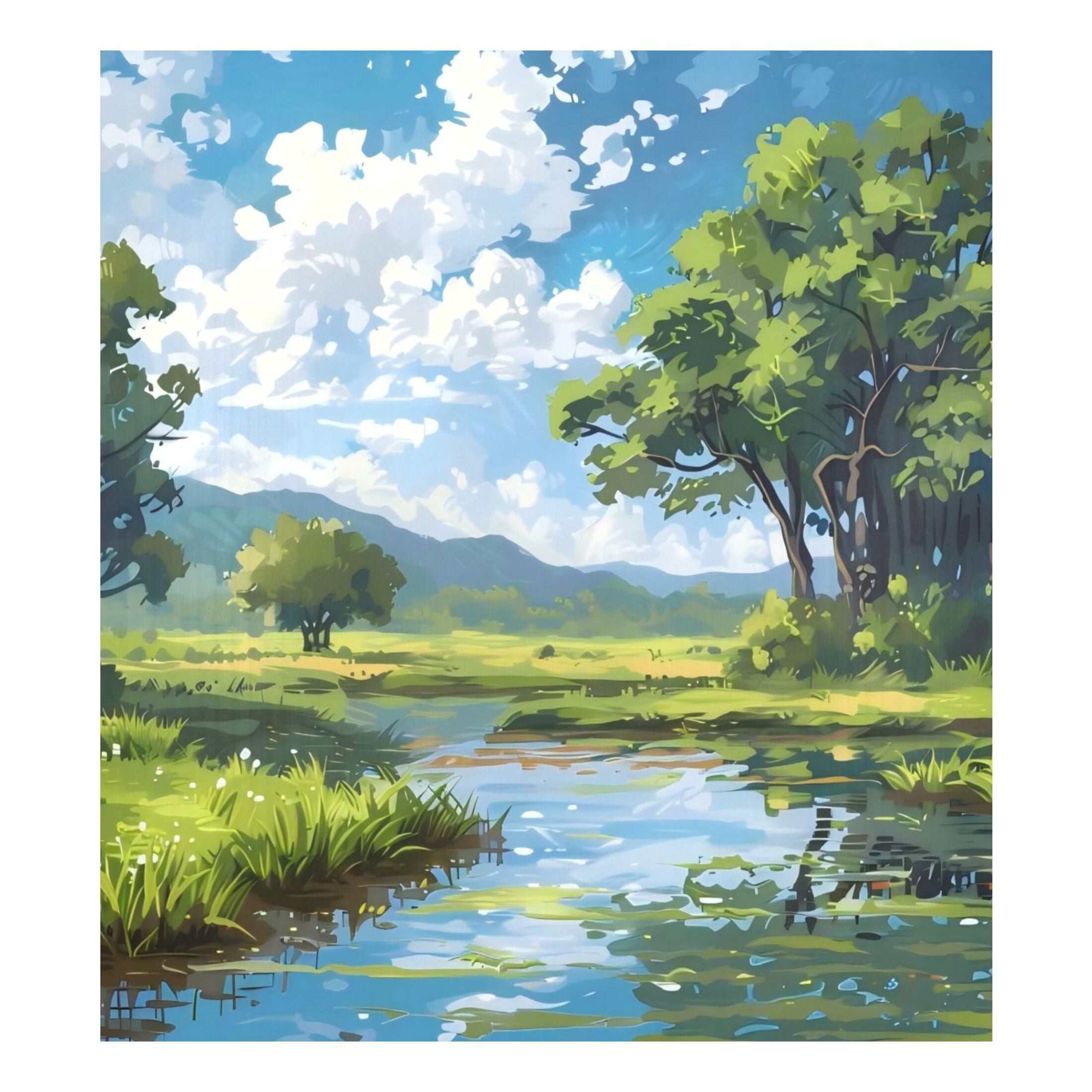 Dishwasher Magnetic Sticker 23x26 Inch Refrigerator Magnetic Sticker Washing Machine Magnetic Sticker Kitchen Panel Magnetic Sticker Home Decor Rivers Trees White Clouds