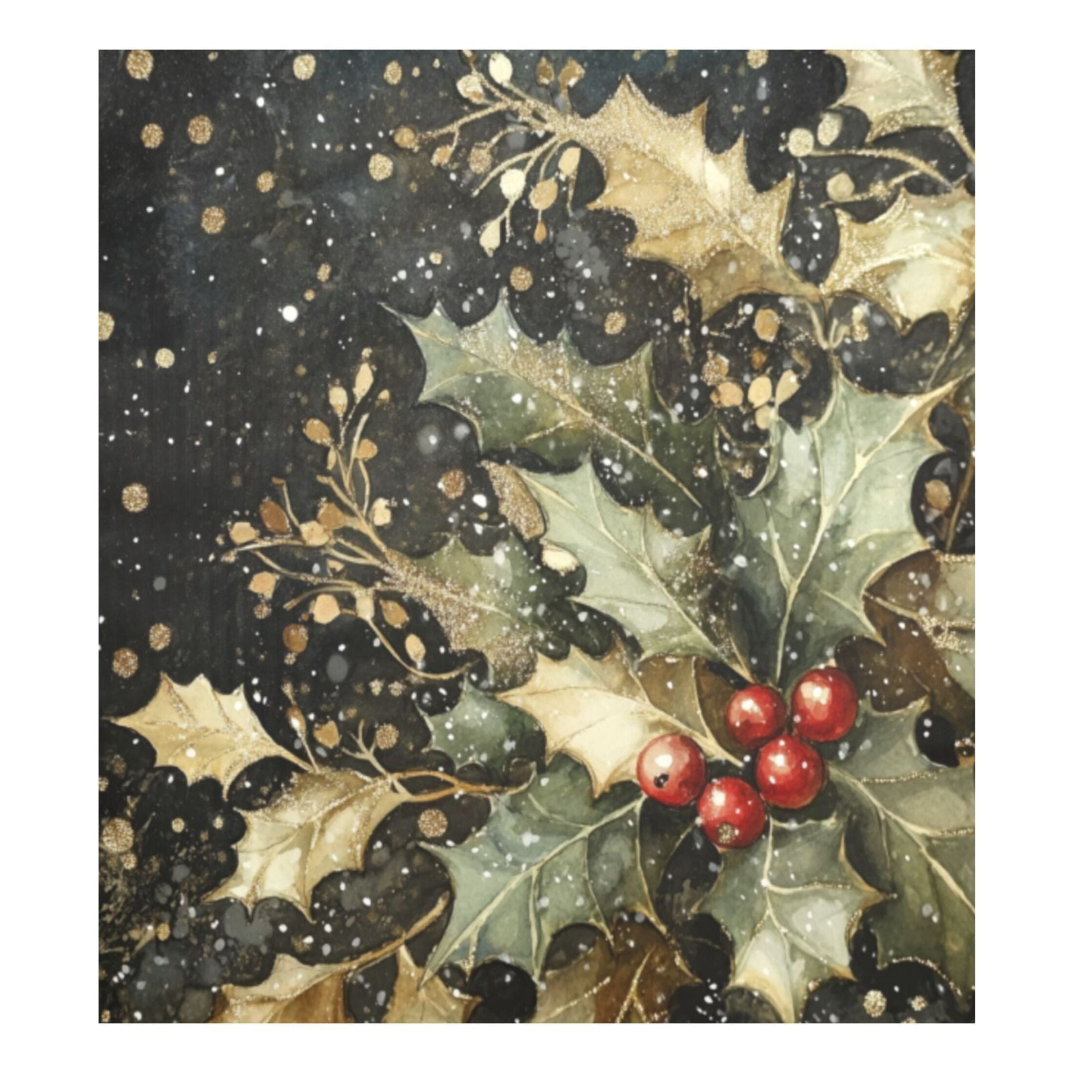 Dishwasher Magnetic Sticker 23x26 Inch Refrigerator Magnetic Sticker Washing Machine Magnetic Sticker Kitchen Panel Magnetic Sticker Home Decor Snowflake Holly and Mistletoe