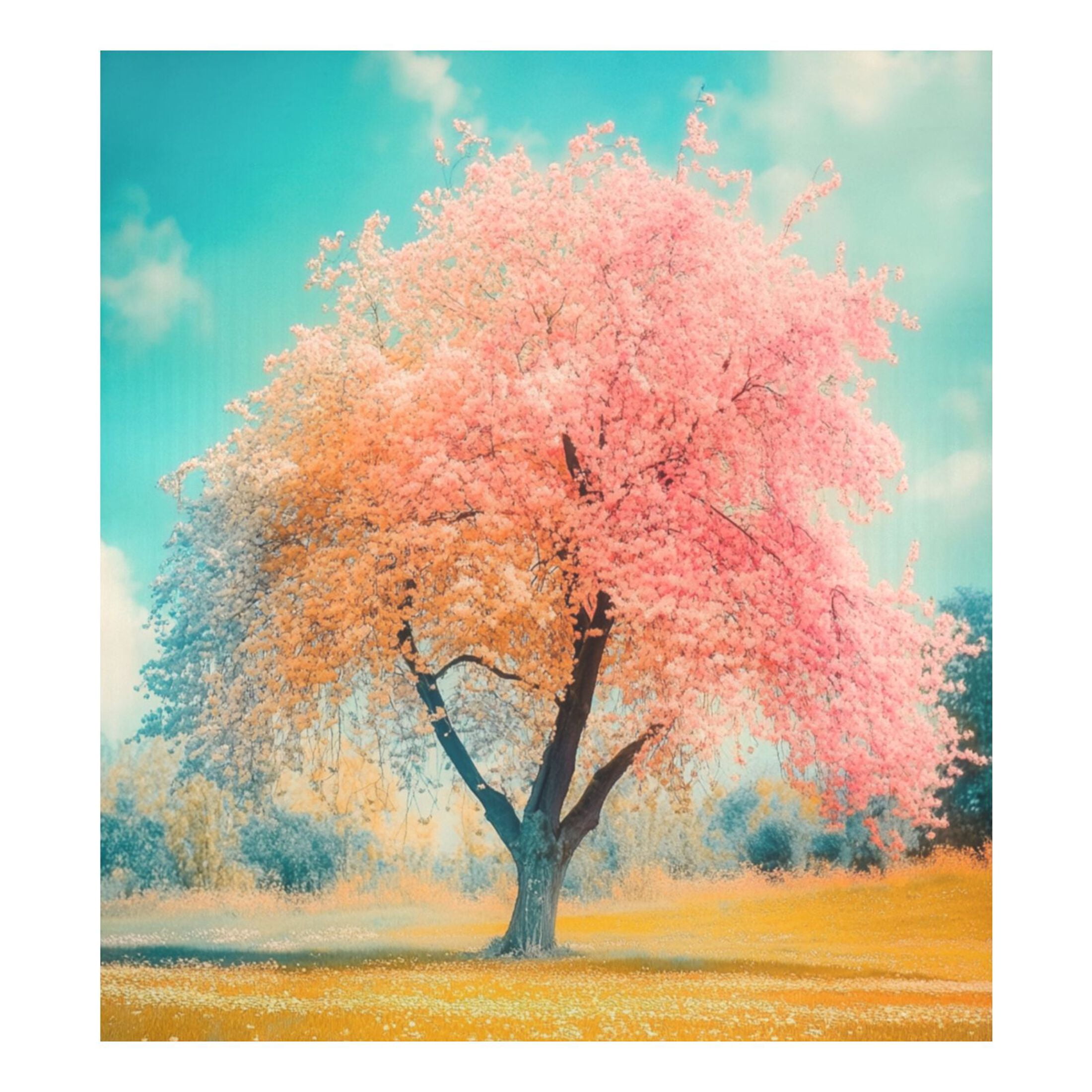 Dishwasher Magnetic Sticker 23x26 Inch Refrigerator Magnetic Sticker Washing Machine Magnetic Sticker Kitchen Panel Magnetic Sticker Home Decor Spring Tree Scene
