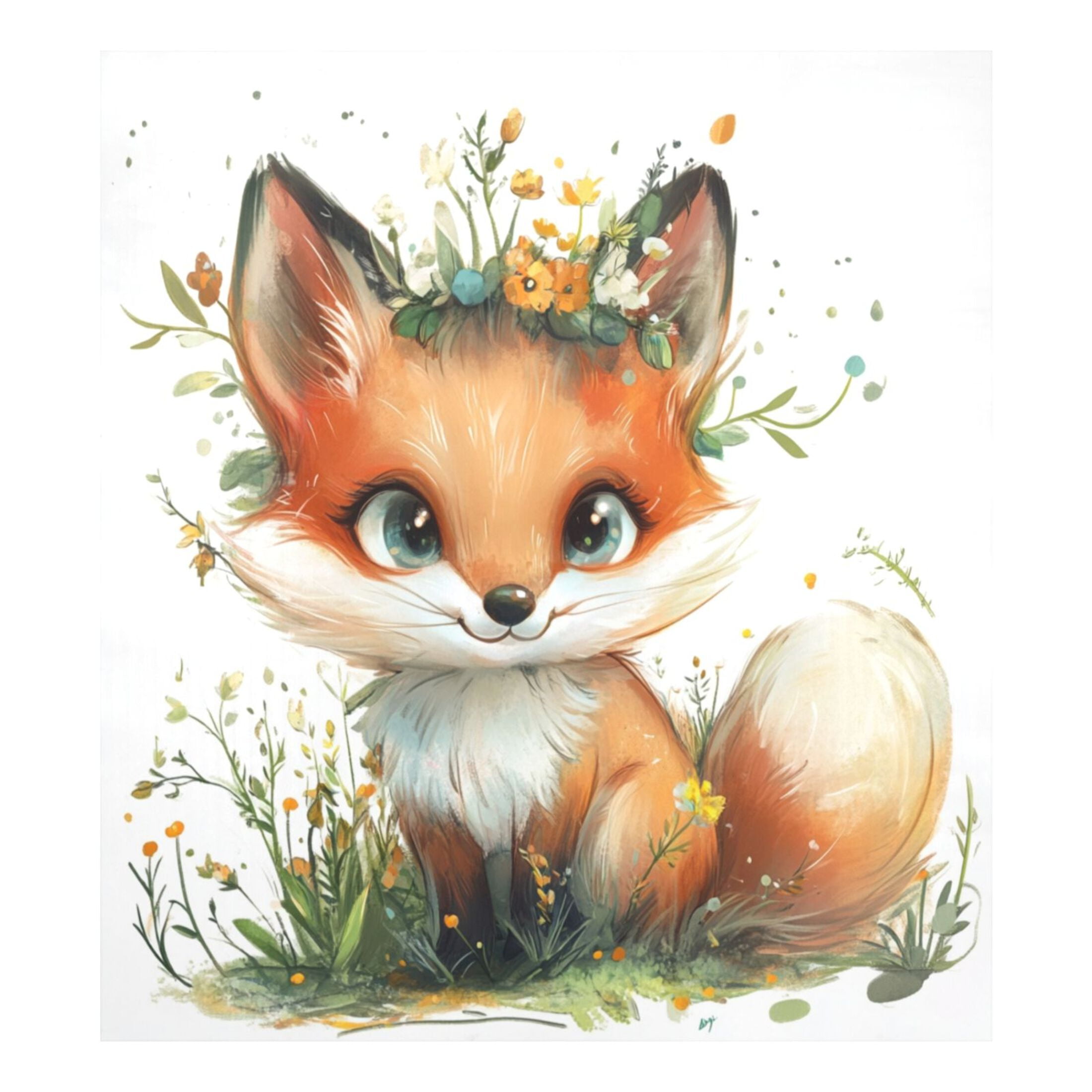 Dishwasher Magnetic Sticker 23x26 Inch Refrigerator Magnetic Sticker Washing Machine Magnetic Sticker Kitchen Panel Magnetic Sticker Home Decor Super Cute Orange Fox