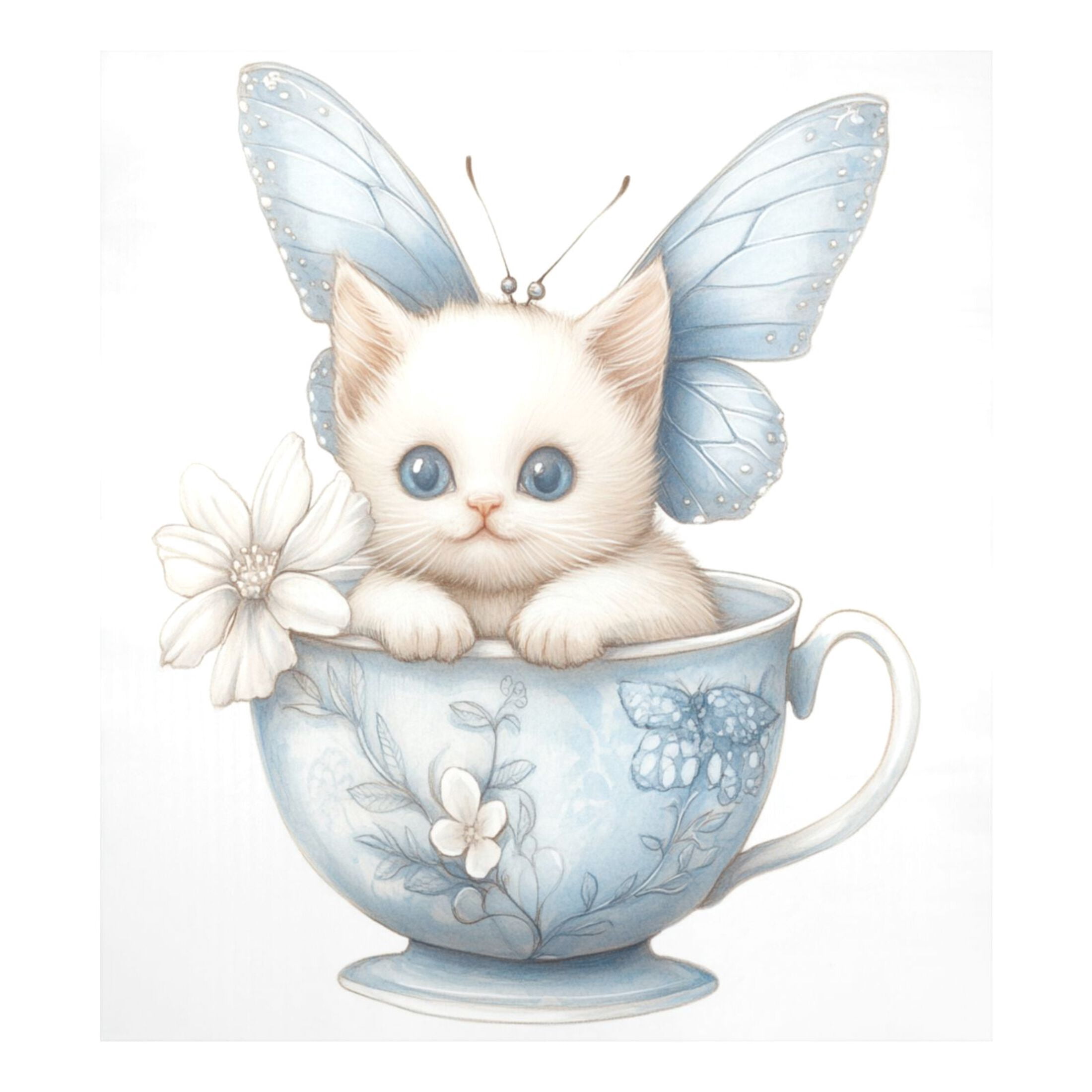 Dishwasher Magnetic Sticker 23x26 Inch Refrigerator Magnetic Sticker Washing Machine Magnetic Sticker Kitchen Panel Magnetic Sticker Home Decor Teacup Cute White Cat