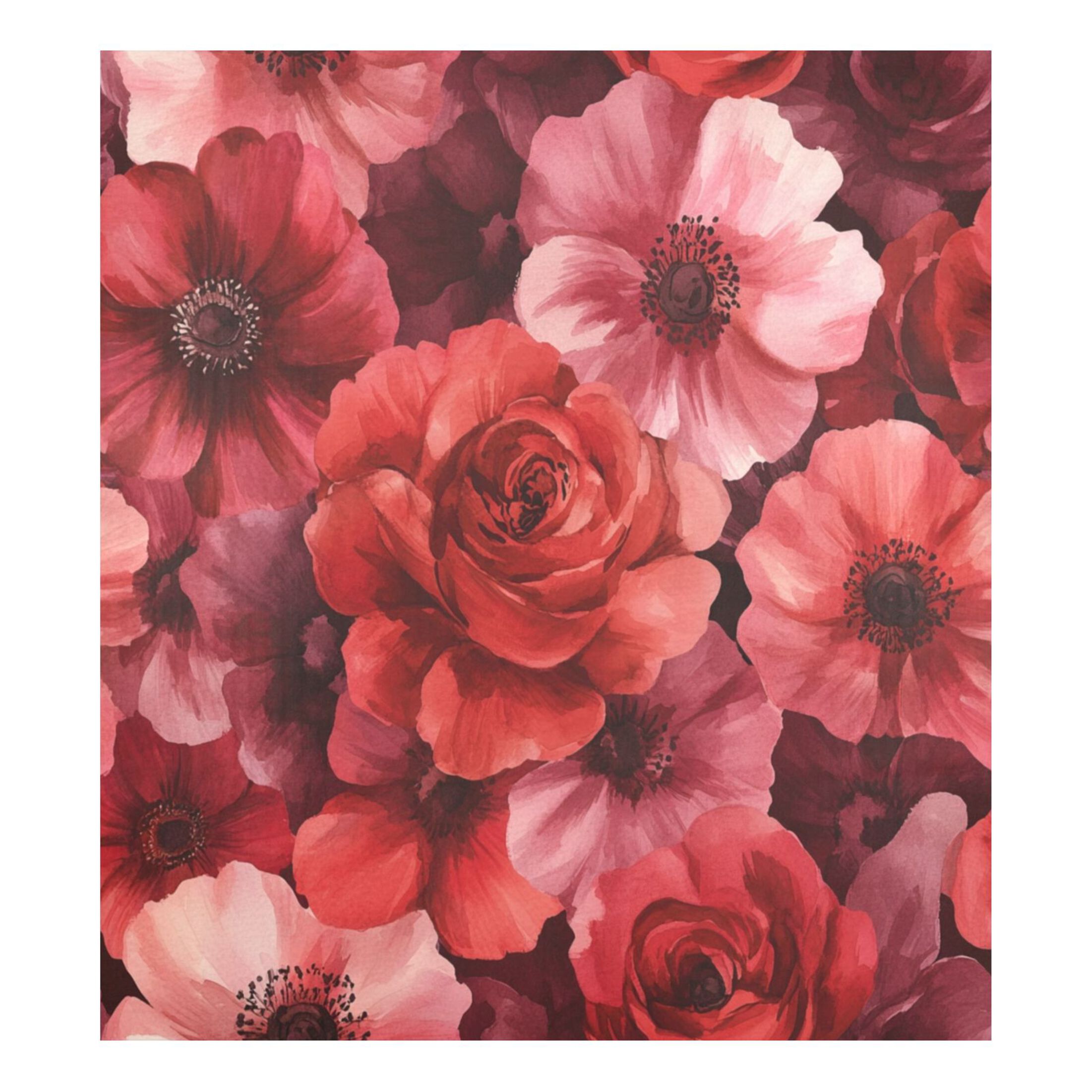 Dishwasher Magnetic Sticker 23x26 Inch Refrigerator Magnetic Sticker Washing Machine Magnetic Sticker Kitchen Panel Magnetic Sticker Home Decor Vibrant Red Flowers