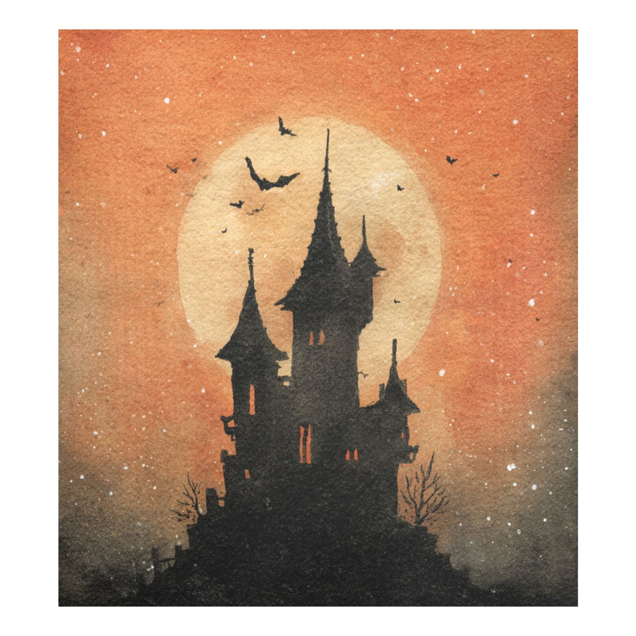 Dishwasher Magnetic Sticker 23x26 Inch Refrigerator Magnetic Sticker Washing Machine Magnetic Sticker Kitchen Panel Magnetic Sticker Home Decor Watercolor Halloween Castle