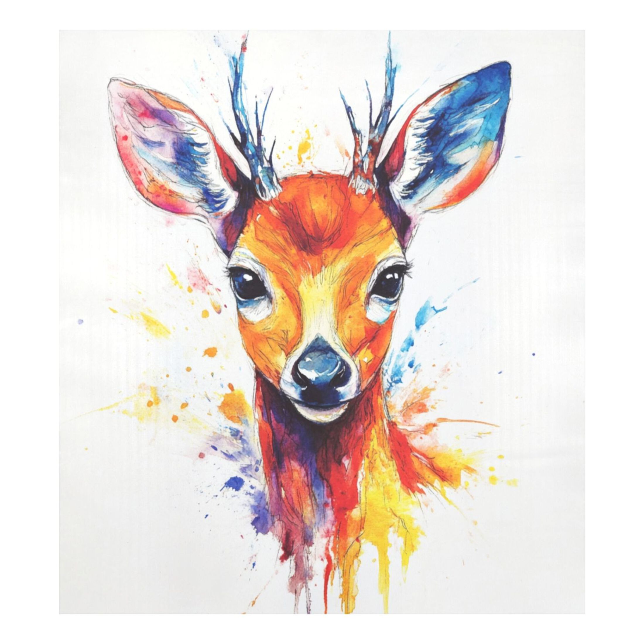 Dishwasher Magnetic Sticker 23x26 Inch Refrigerator Magnetic Sticker Washing Machine Magnetic Sticker Kitchen Panel Magnetic Sticker Home Decor Watercolor Cartoon Deer